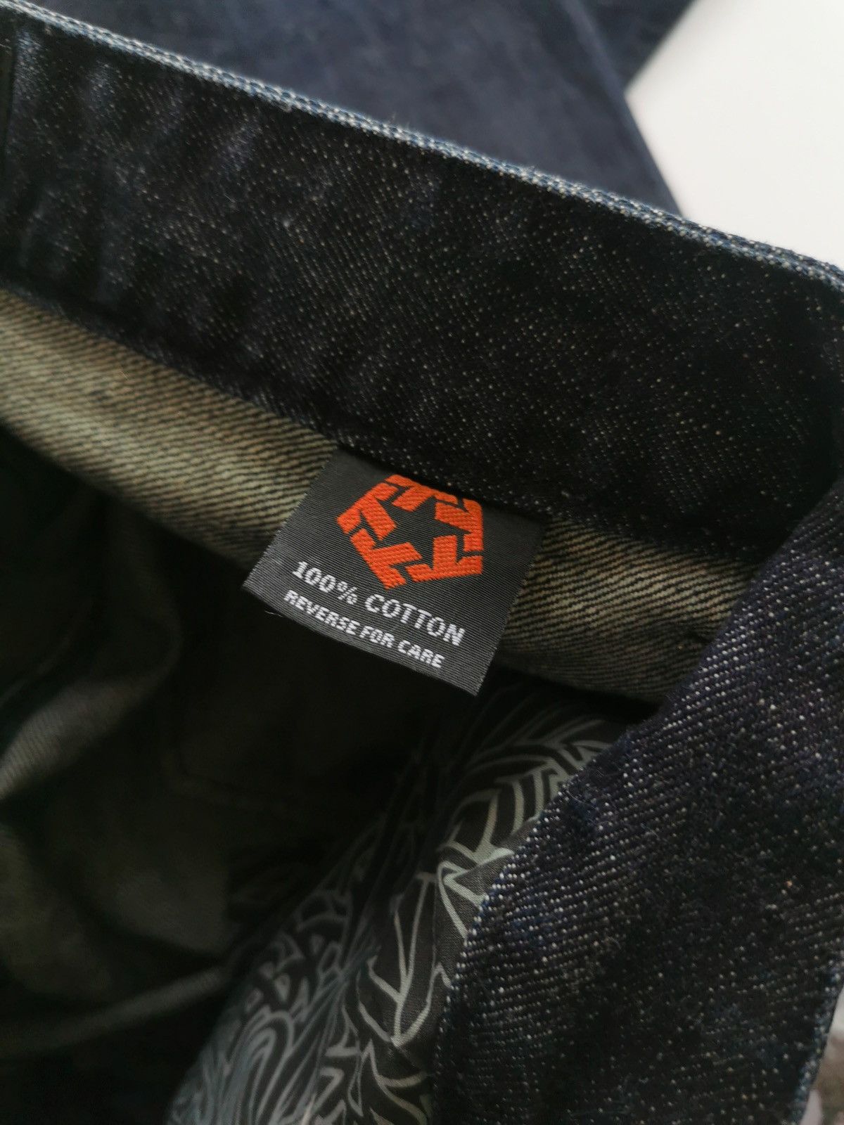 Tribal Streetwear Vintage Tribal Cross Embroidery Dark Blue Denim Jeans Size US 33 - 11 Thumbnail