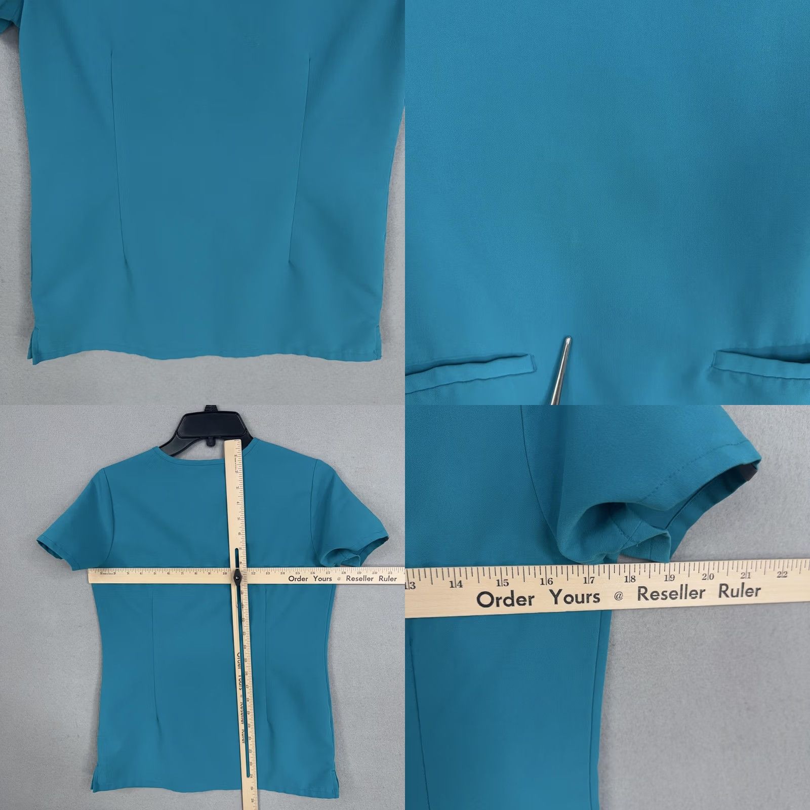 Vintage FIGS Technical Collection Scrub Top Womens XXS Blue V Neck Pockets Stretch Size XXS / US 00 / IT 34 - 8 Thumbnail