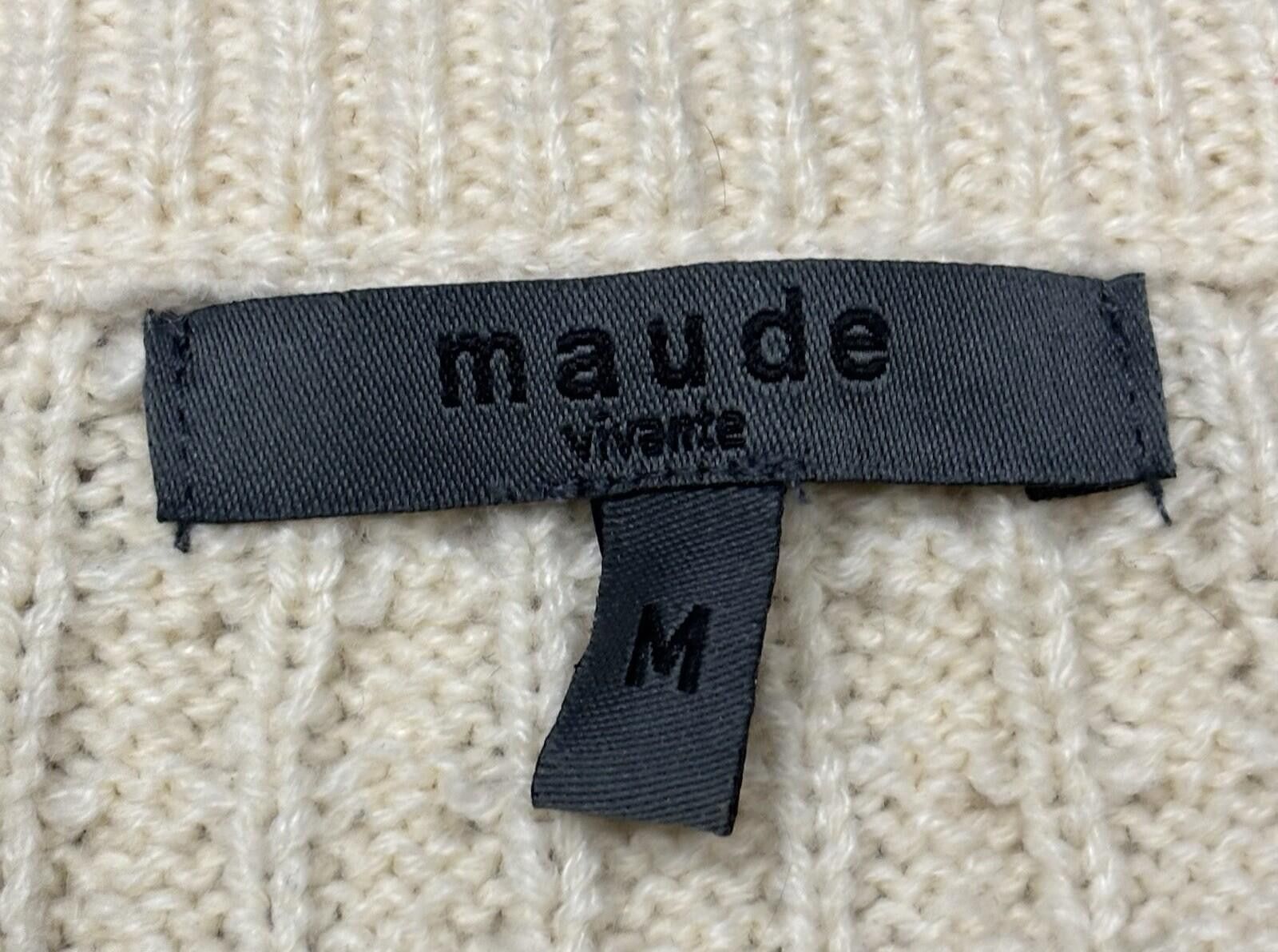 Other Maude Vivante Sweater Womens Medium Fisherman Knit Fringe Size M / US 6-8 / IT 42-44 - 2 Thumbnail