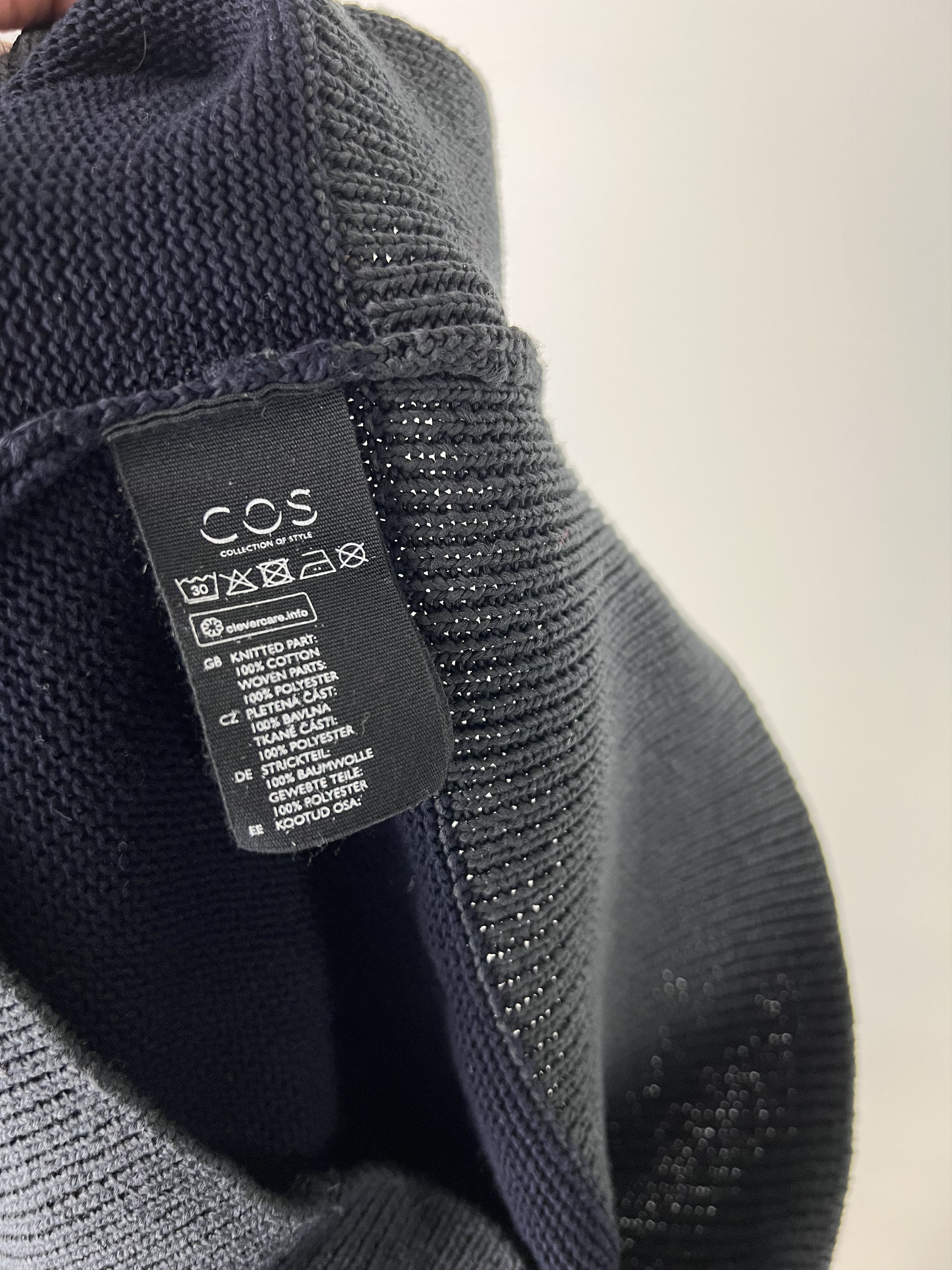 Cos COS Women's Navy Blue Gray Button Sweater Size M Size M / US 6-8 / IT 42-44 - 7 Thumbnail