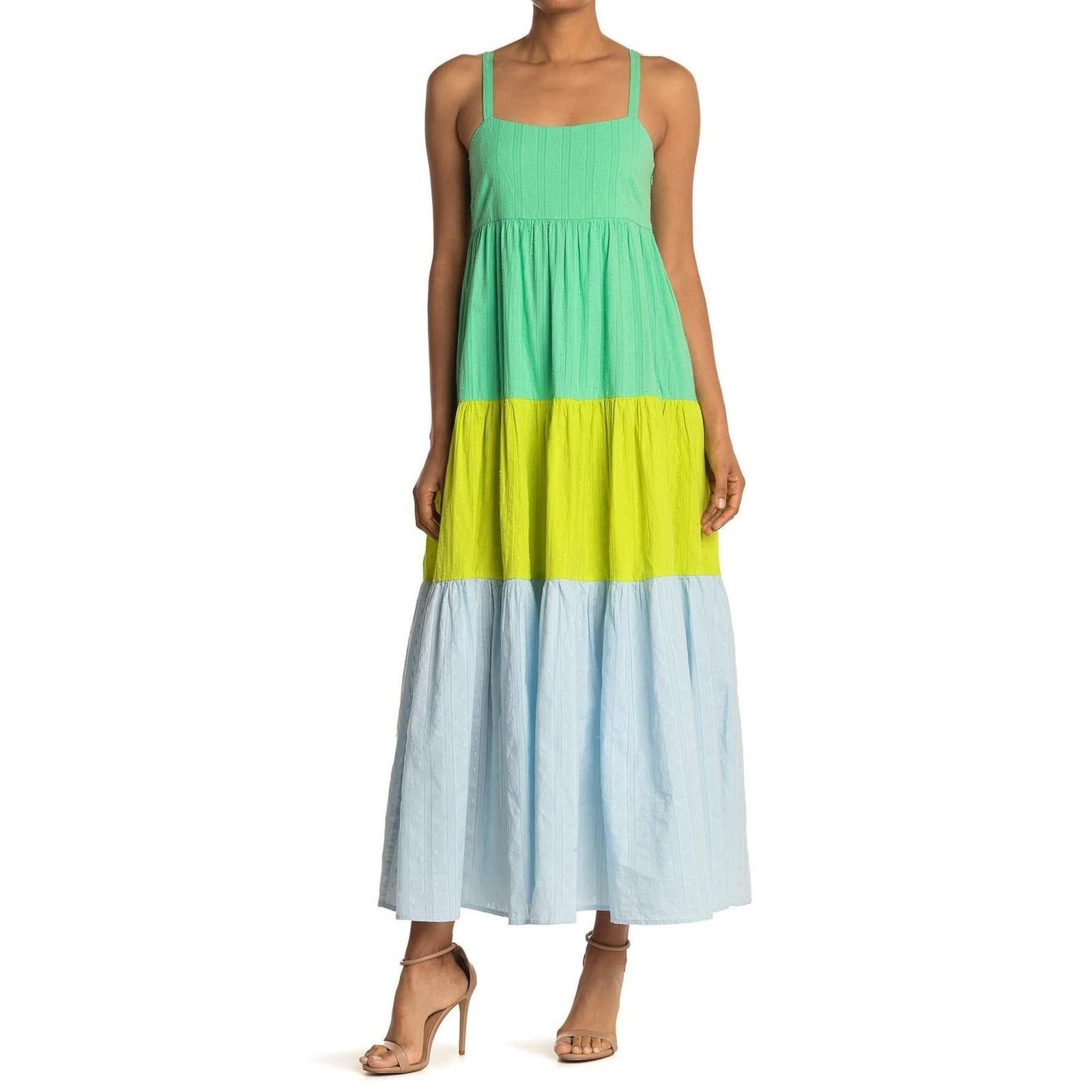 image of Tanya Taylor Dani Woven Maxi Dress in Green, Women's (Size XS)