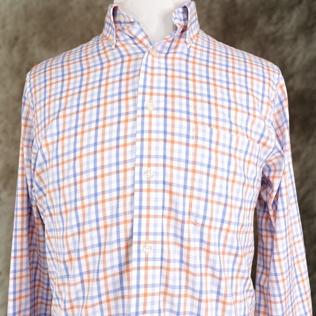 Chaps Chaps Dress Shirt Mens 15.5 34/35 White Check Regular Fit Comfort Stretch Wrinkle Free Shirt Mens Size 42R - 1 Thumbnail