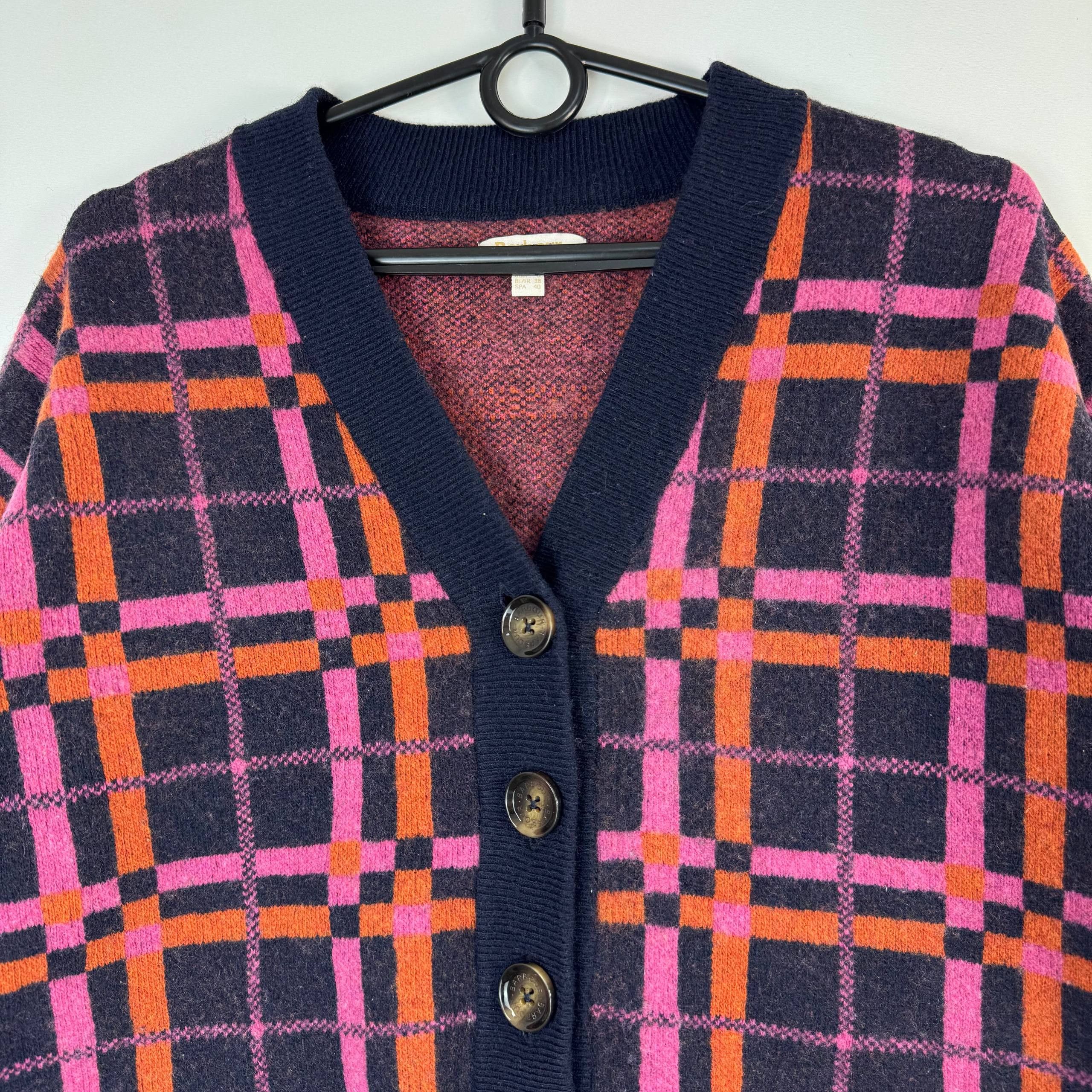Barbour Barbour Plaid Wool Blend Cardigan Pink Navy Womens Size S Size S / US 4 / IT 40 - 2 Thumbnail