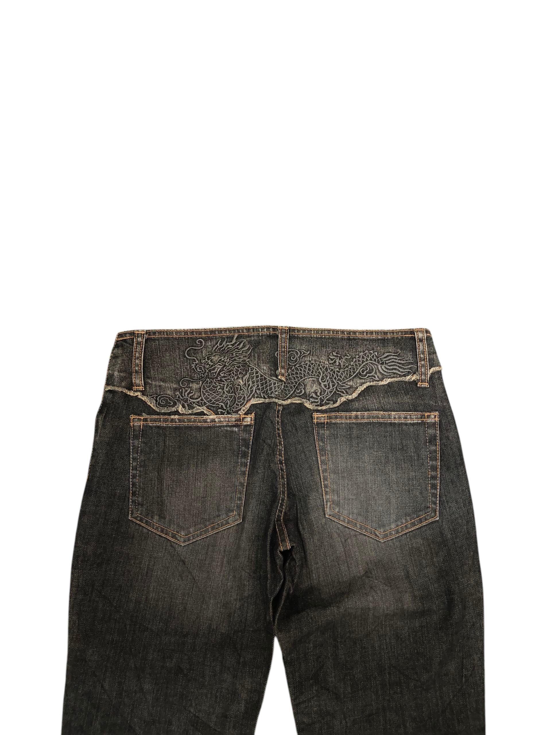 Flare Jeans Vivienne Tam Dragon Embroidered Back Bootcut Y2k