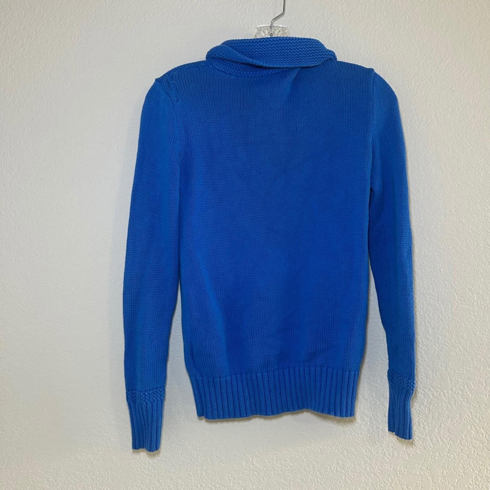Polo Ralph Lauren Ralph Lauren Men's Blue Shawl Collar Knit Sweater Pony Logo Size US XS / EU 42 / 0 - 7 Thumbnail
