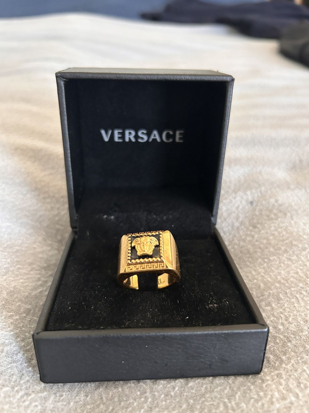 Versace Versace Medusa Black Enamel Ring Size ONE SIZE - 3 Thumbnail