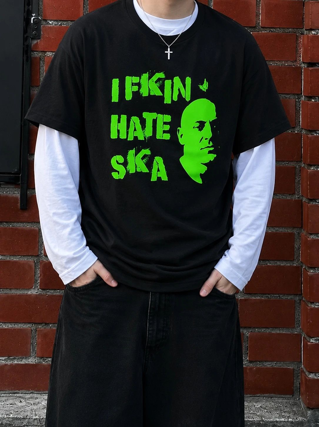 Affliction I Fkin Hate Ska Music Graphic T-Shirt Black XXL Size US XXL / EU 58 / 5 - 1 Thumbnail