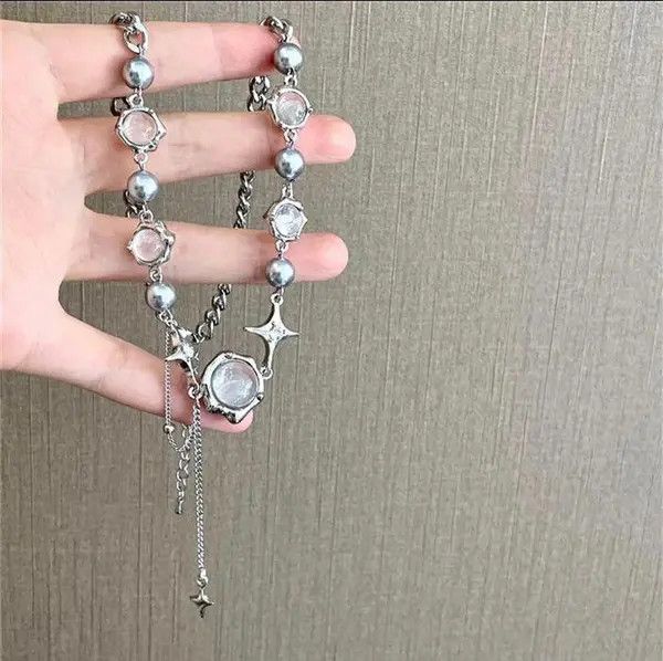 Jewelry Star Geometric Crystal Ball Chain Necklace Size ONE SIZE - 4 Thumbnail