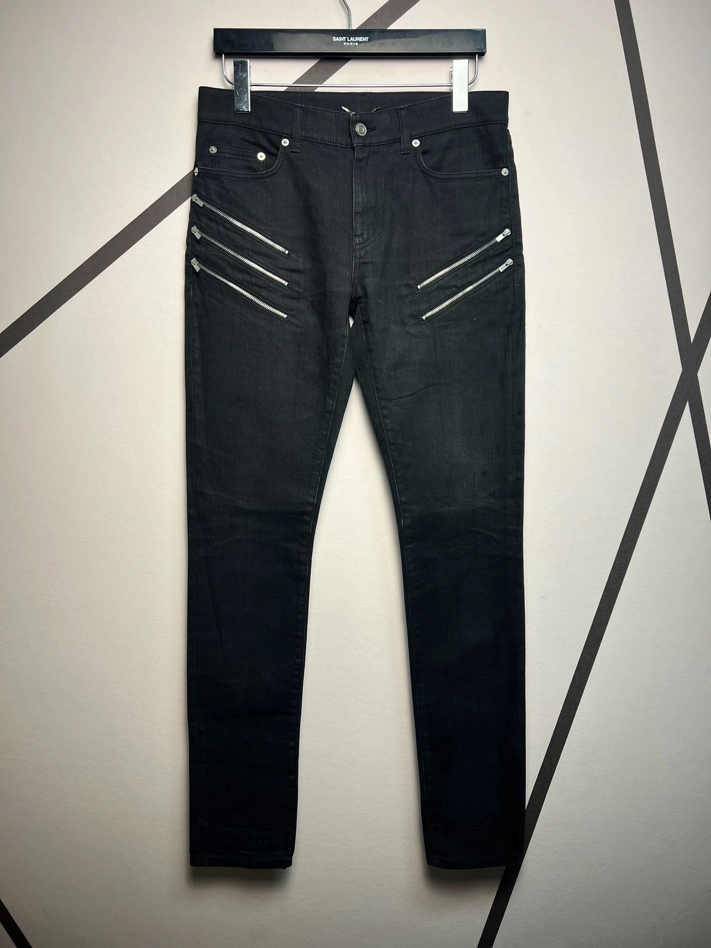 Saint Laurent Paris Authentic Saint Laurent SLP five-zip black basic jeans Size US 31 - 1 Thumbnail
