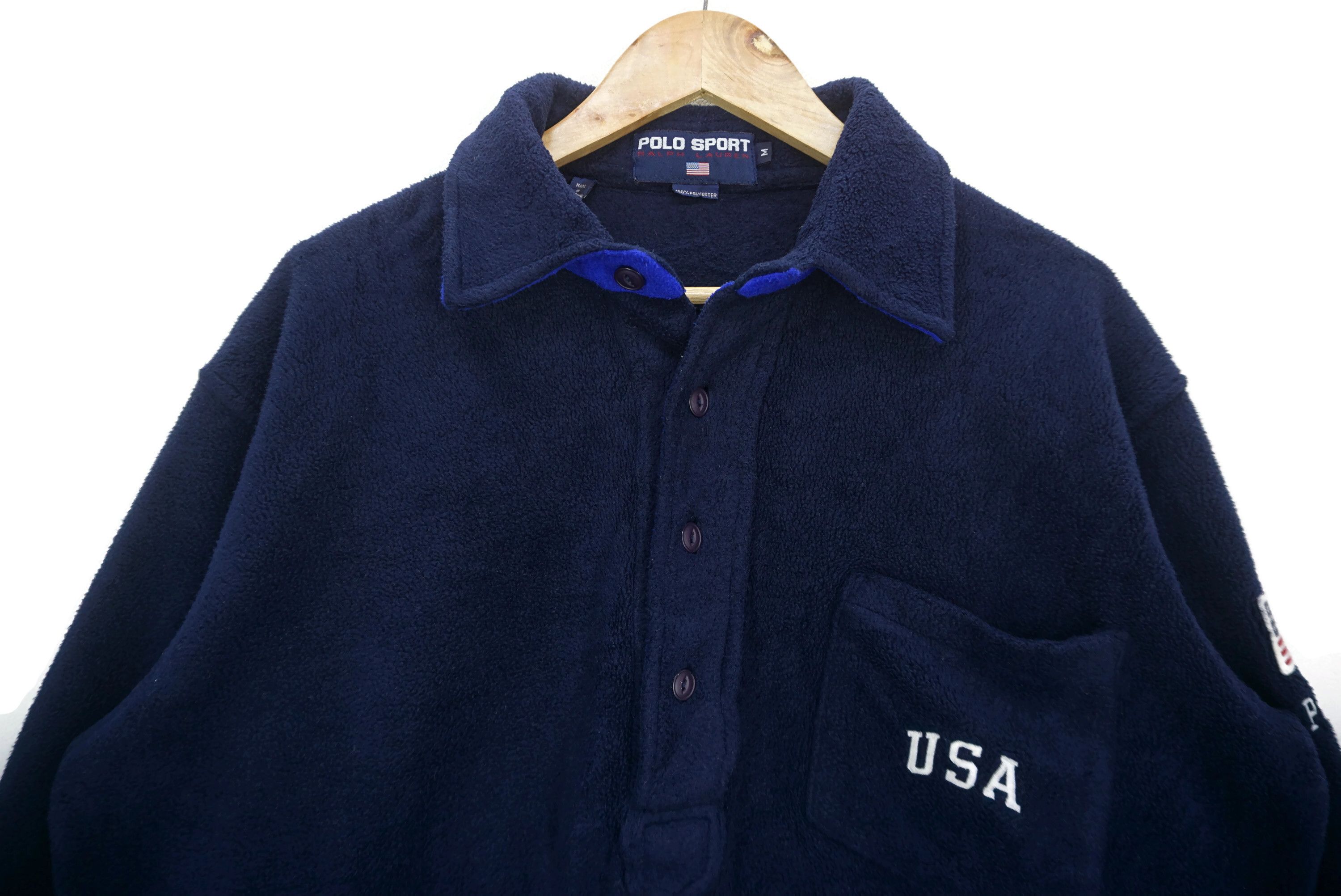 Polo Ralph Lauren Vintage Polo USA Fleece Shirt Polo Sport Baggy Throwshirt Size US M / EU 48-50 / 2 - 3 Thumbnail
