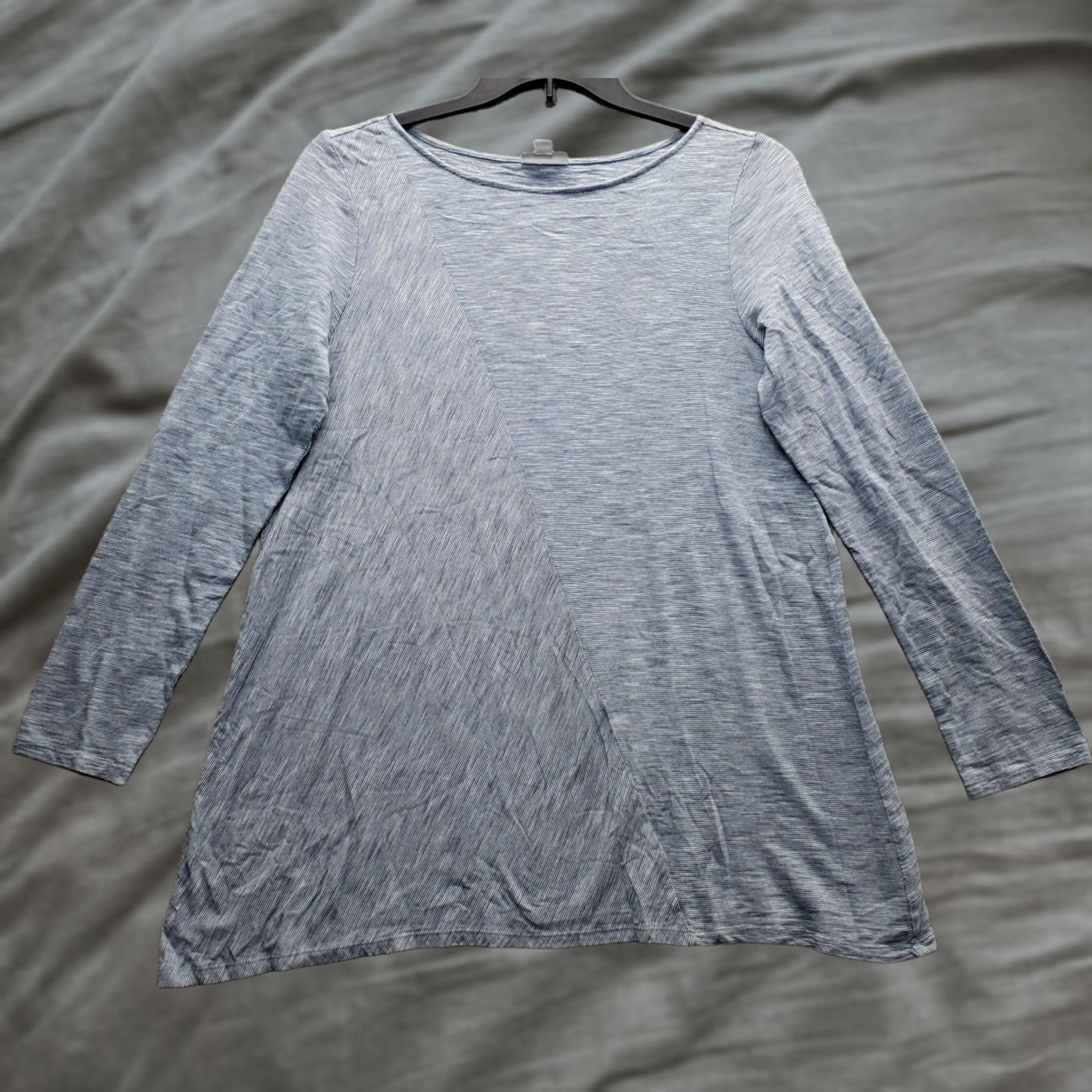 J. Jill J. Jill Shirt Womens M Pinstripe Cotton Long Sleeve Round Neck Size M / US 6-8 / IT 42-44 - 1 Thumbnail