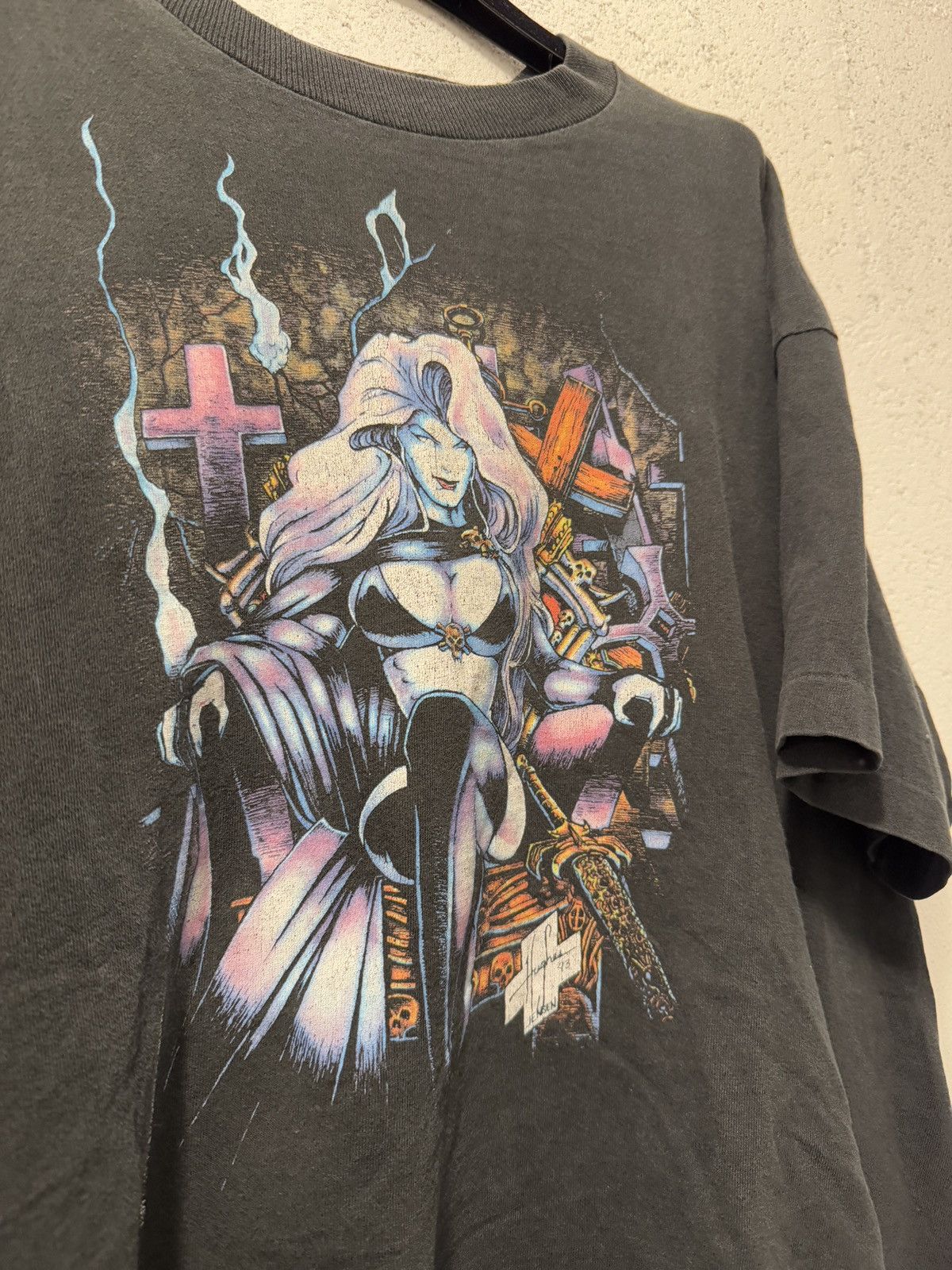 Fruit Of The Loom × Marvel Comics × Vintage *RARE* 1993 90s SINGLE STITCH COMICS CHAOS! LADY DEATH Size US XL / EU 56 / 4 - 2 Thumbnail