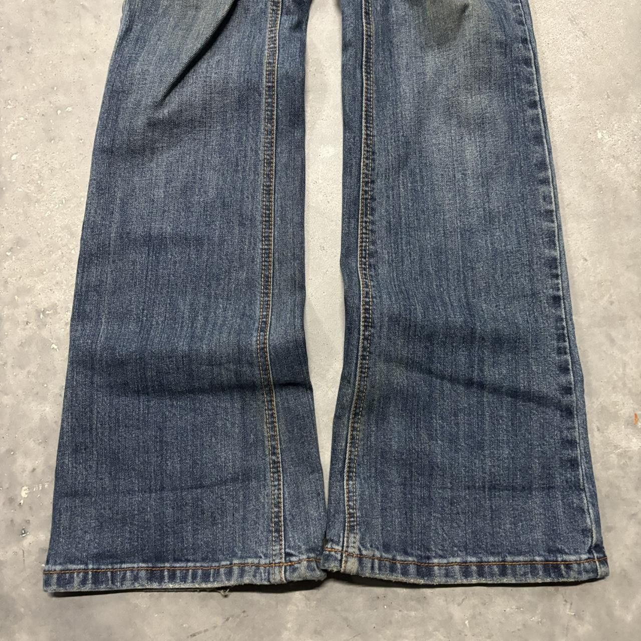Japanese Brand × Vintage Crazy Vintage Y2K/2000s Grunge Dark Wash Bootcut Denim Jeans! Size US 29 - 6 Thumbnail