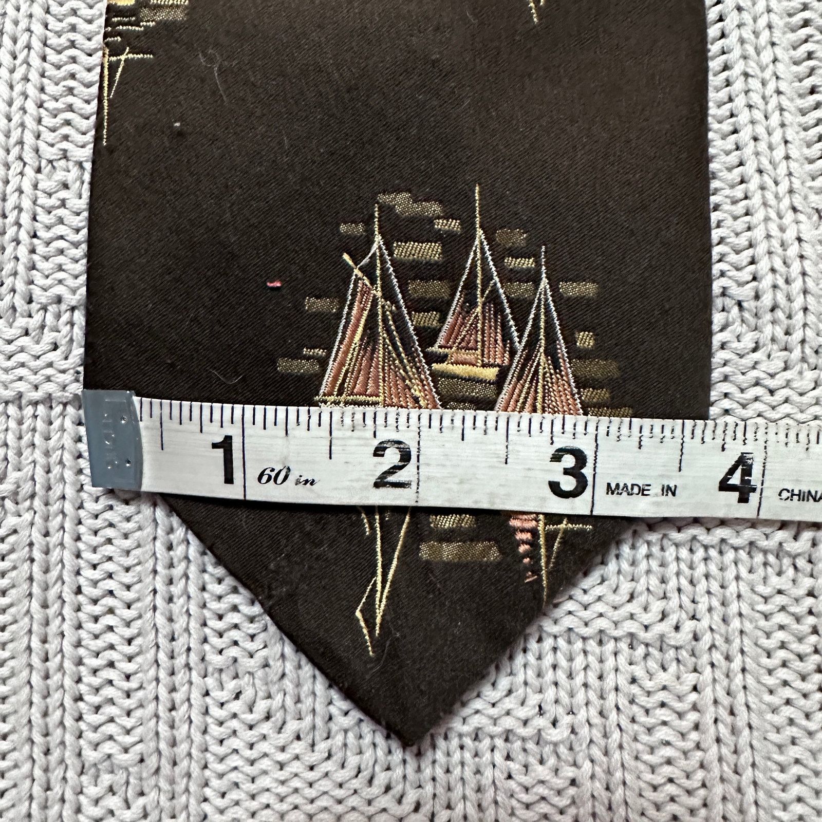 Vintage Vintage 1970 B&B Lorry's brown ship print tie Size ONE SIZE - 5 Thumbnail