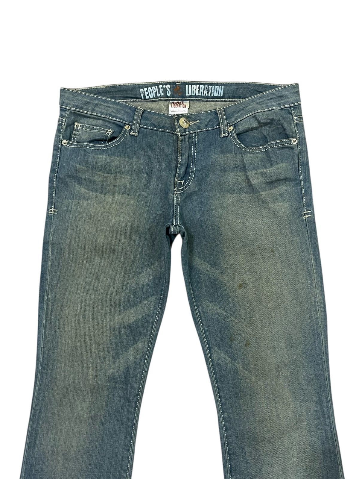 Japanese Brand FLARE 💥 People’s Liberation Washed Denim Size 33" - 5 Thumbnail