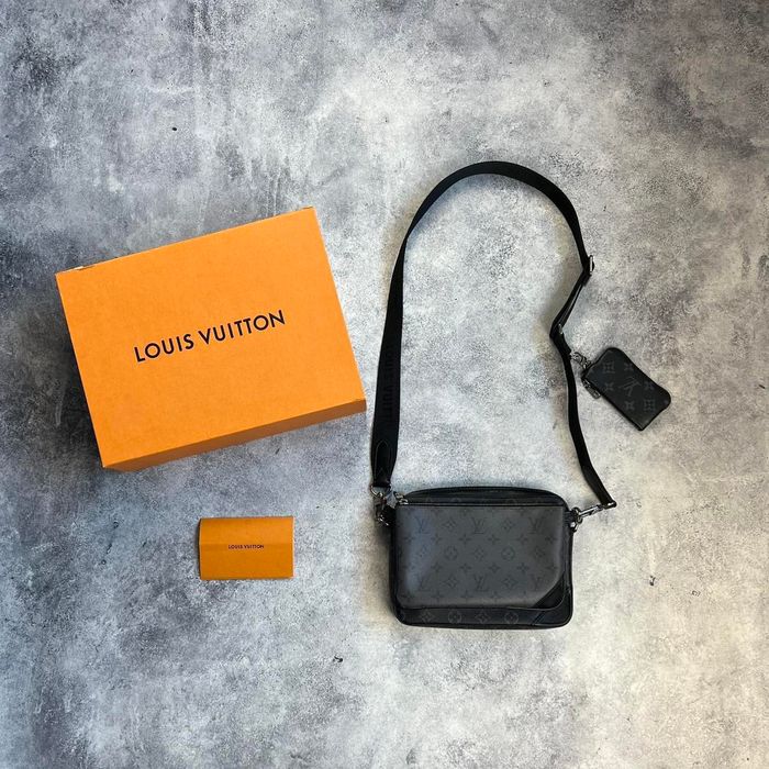 Louis Vuitton Trio Monogram Eclipse Messenger Bag Grey