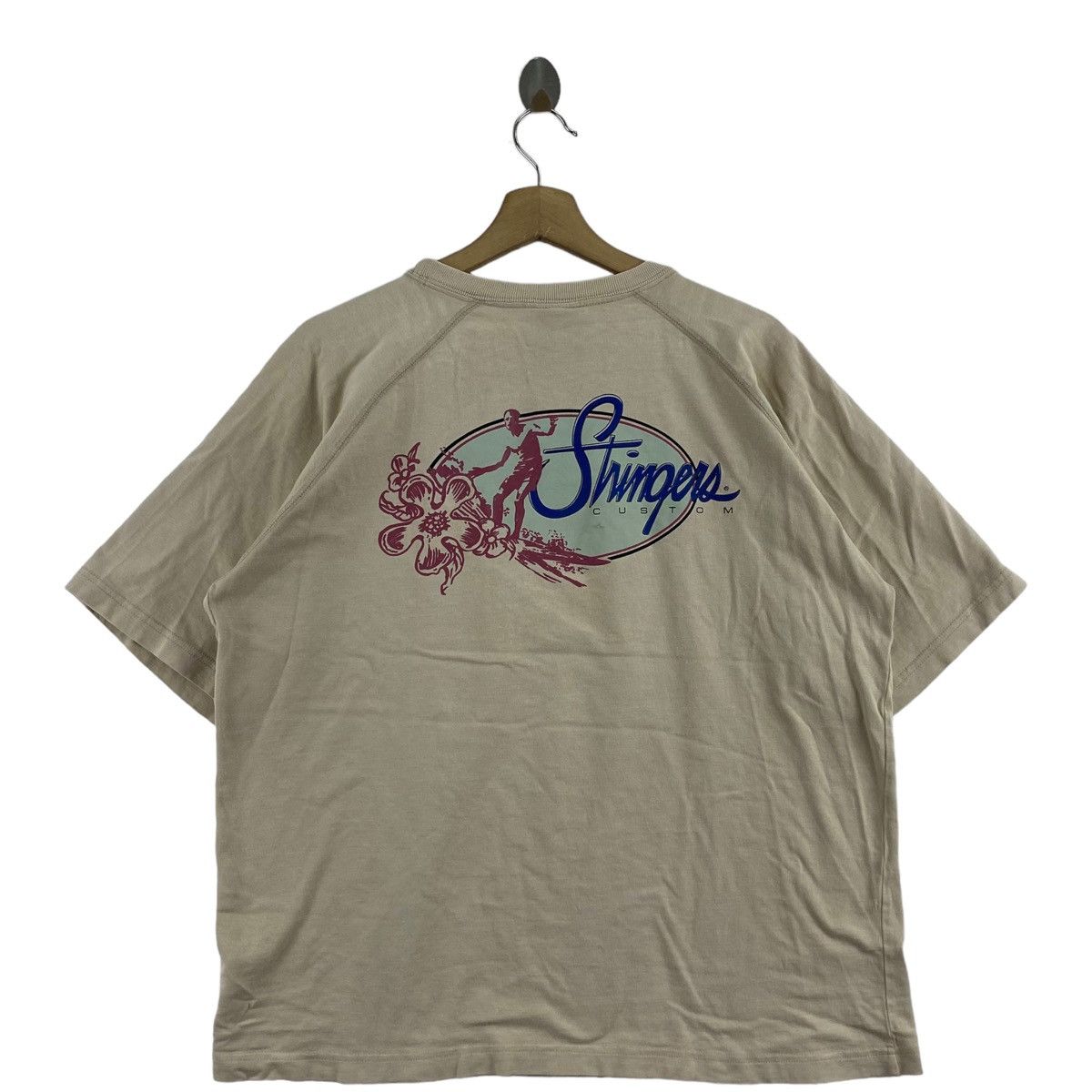 Vintage Vintage 90s STINGERS CUSTOM SURF Brand Print Beige Short Size US L / EU 52-54 / 3 - 3 Thumbnail
