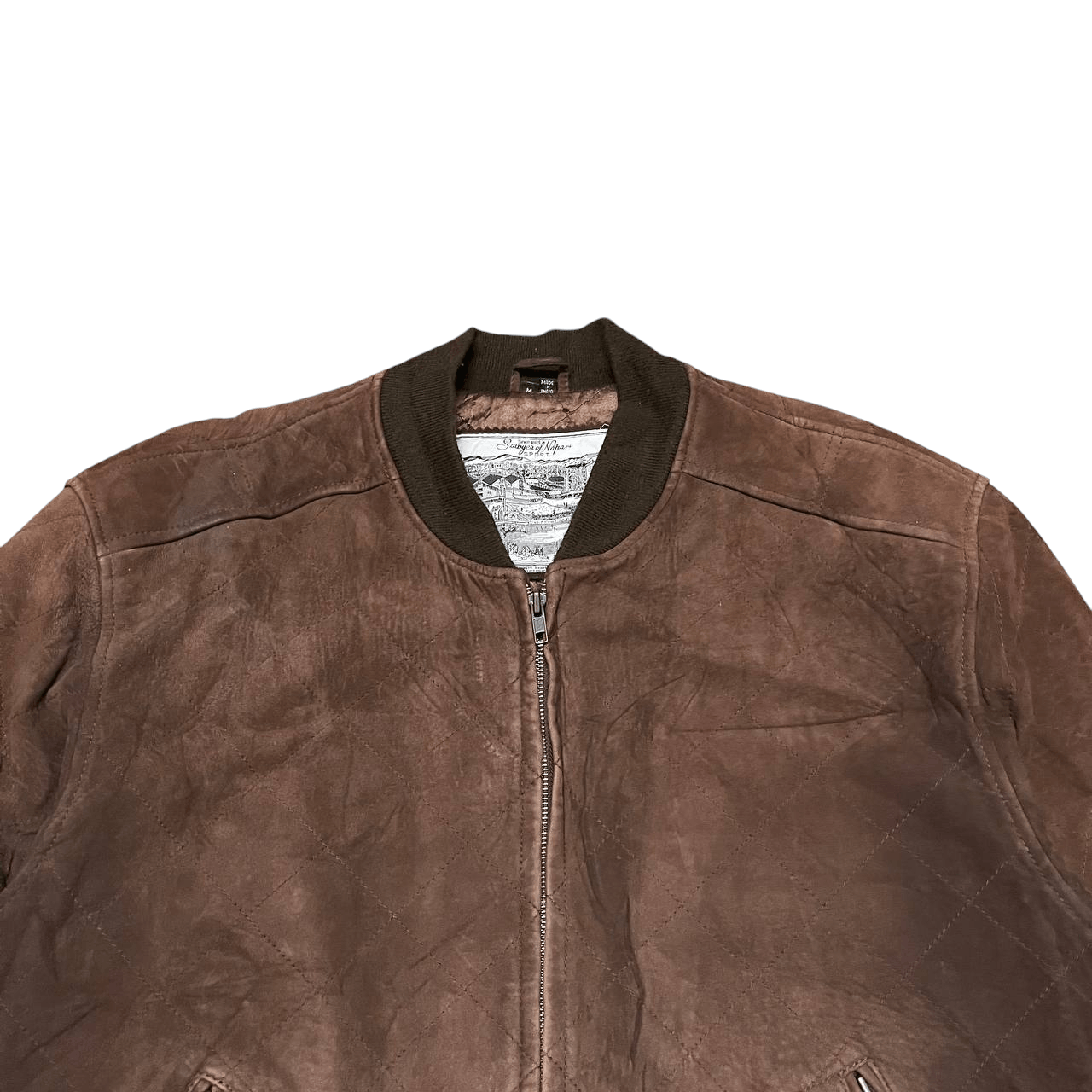 Genuine Leather Vintage Sawyer Of Napa Leather Bomber Jacket Size US M / EU 48-50 / 2 - 2 Thumbnail
