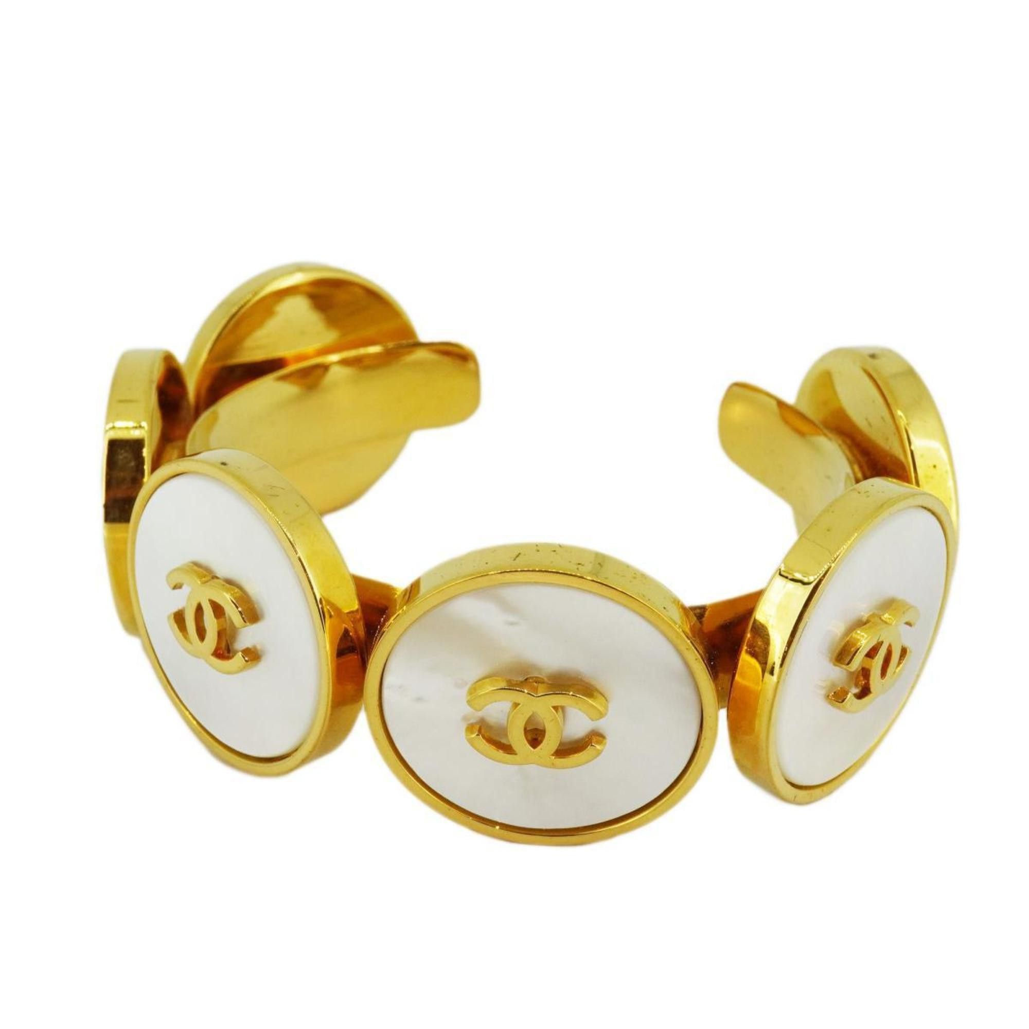 image of Chanel Bangle Coco Mark Gp Plated Shell Gold Ladies, Women's