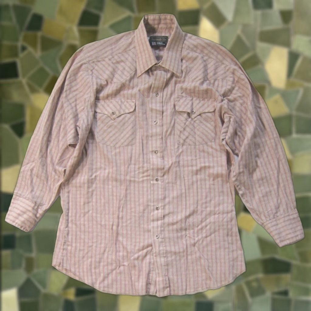 Vintage VINTAGE Panhandle Slim Western Shirt XL Brown Stripe Cotton Long Sleeve Adult Men’s Size US XL / EU 56 / 4 - 1 Thumbnail