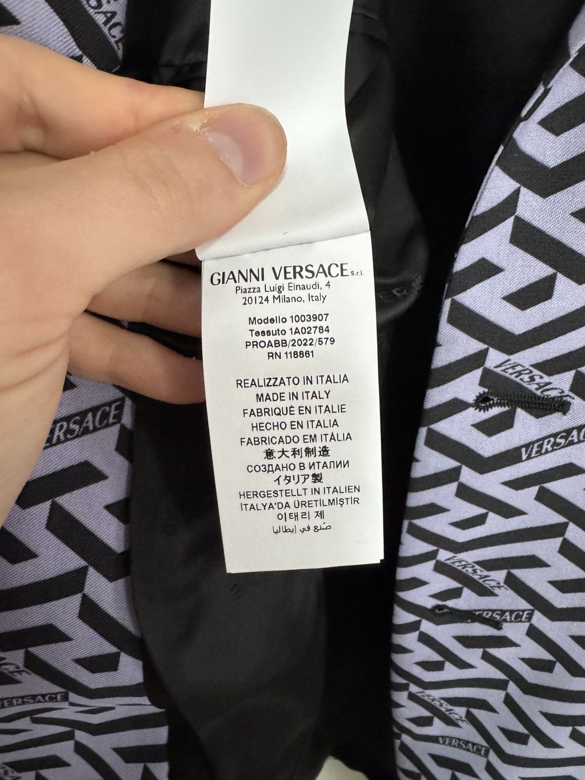 Versace Monogram Greca Jacquard Wool Suit – Blazer 50 + Pants 48 Size 40R - 13 Thumbnail