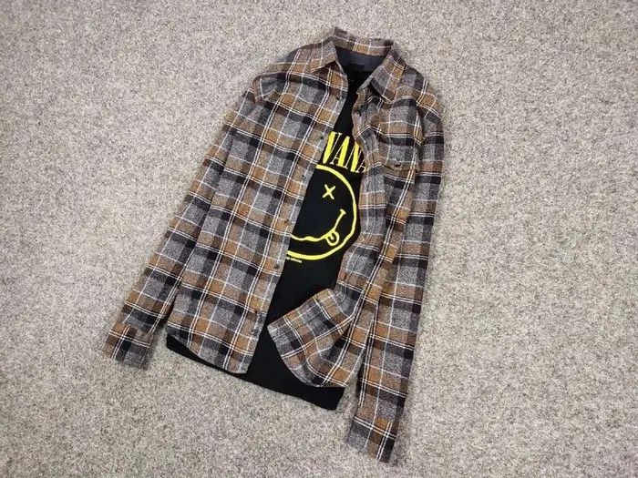 Flannel Vintage Flannel Shirt Plaid Checkered Travis Scott Style Size US S / EU 44-46 / 1 - 4 Thumbnail
