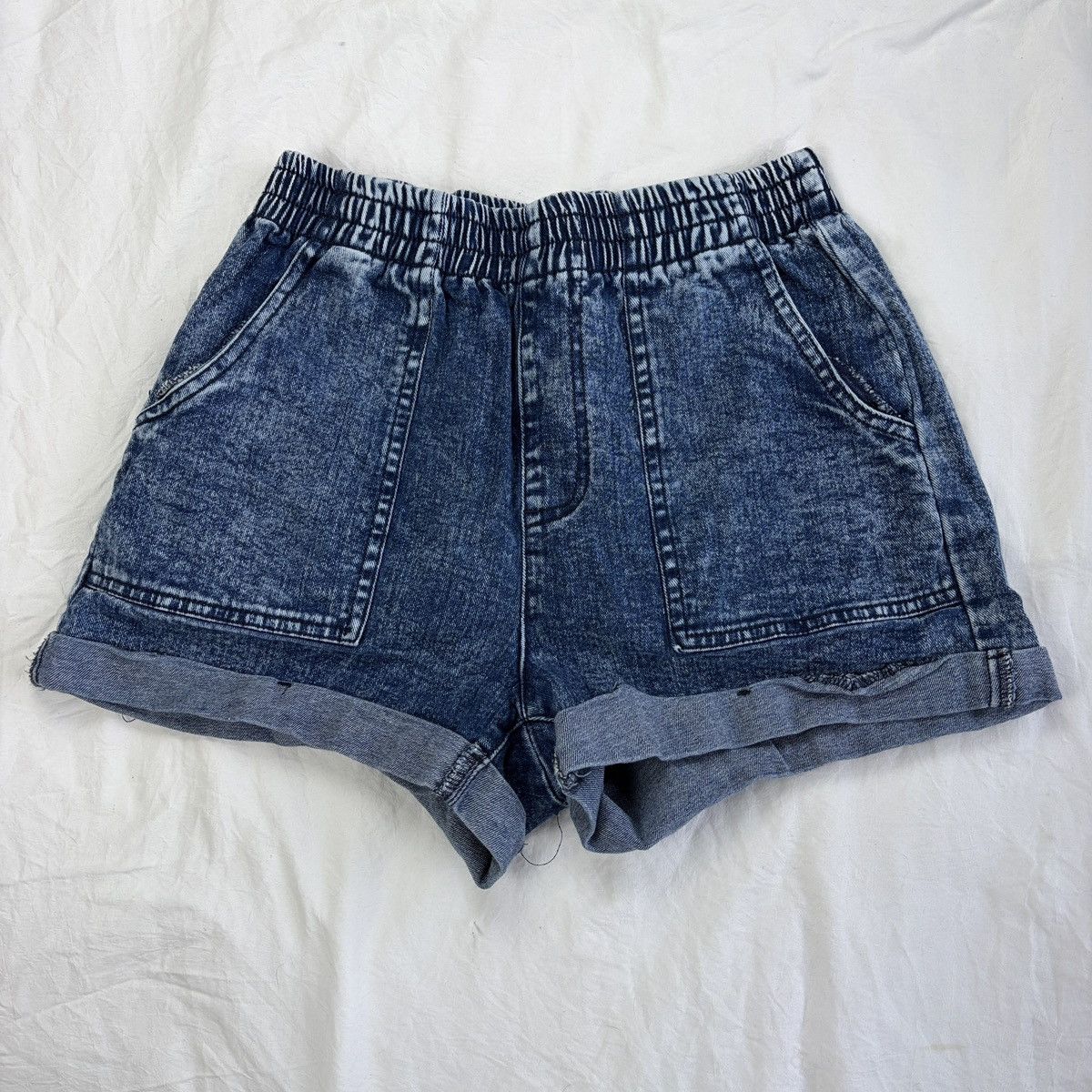 Other Sky and sparrow dark wash stretchy waist jean shorts Size 26" / US 2 / IT 38 - 1 Thumbnail