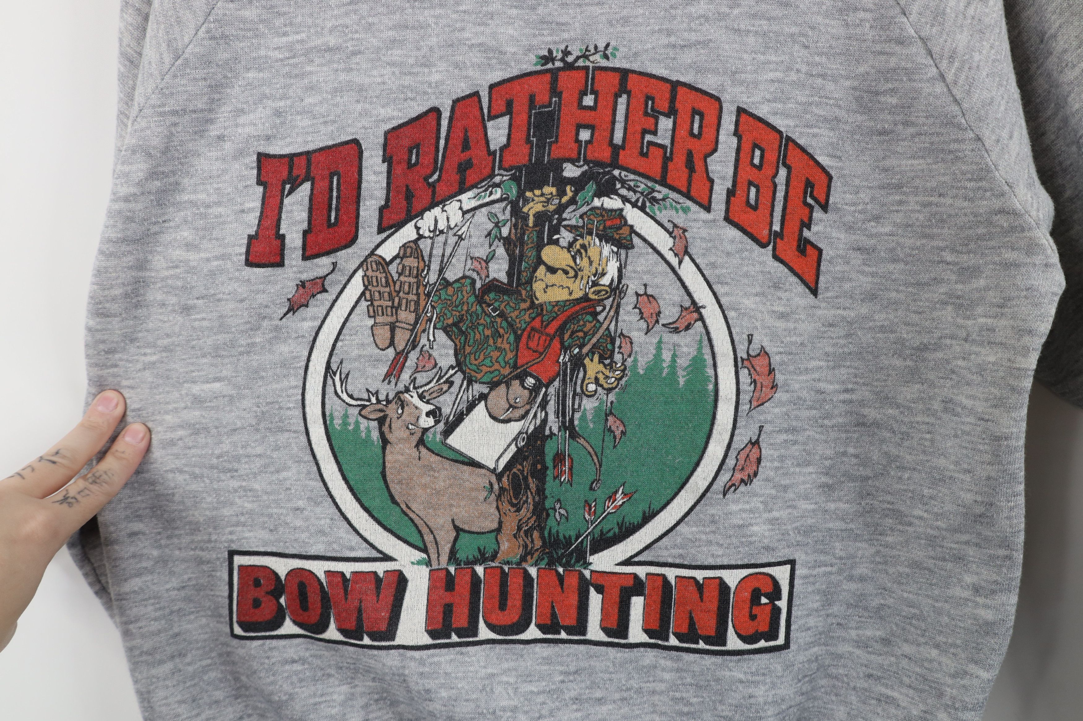 Vintage Vintage 80s Streetwear Be Bow Hunting Sweatshirt Gray USA Size US M / EU 48-50 / 2 - 4 Thumbnail