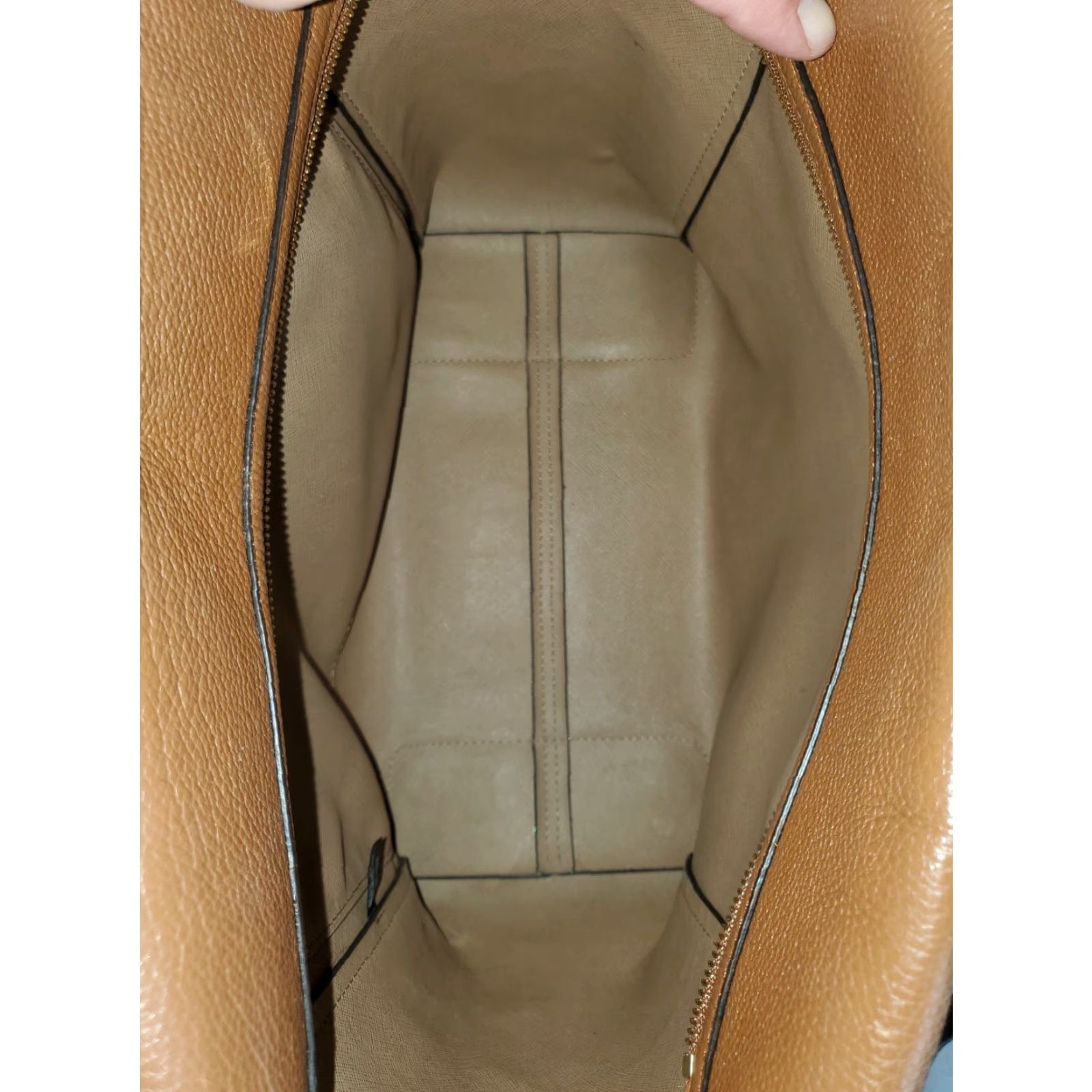 Michael Kors Michael Kors Signature-Mercer Large Leather Satchel Purse Tan 30H6GM9S3L Size ONE SIZE - 7 Thumbnail