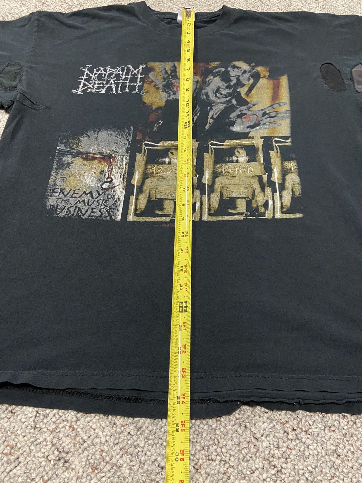 Band Tees Vintage Repaired Napalm Death Death Metal Band Tee Size US XL / EU 56 / 4 - 7 Thumbnail