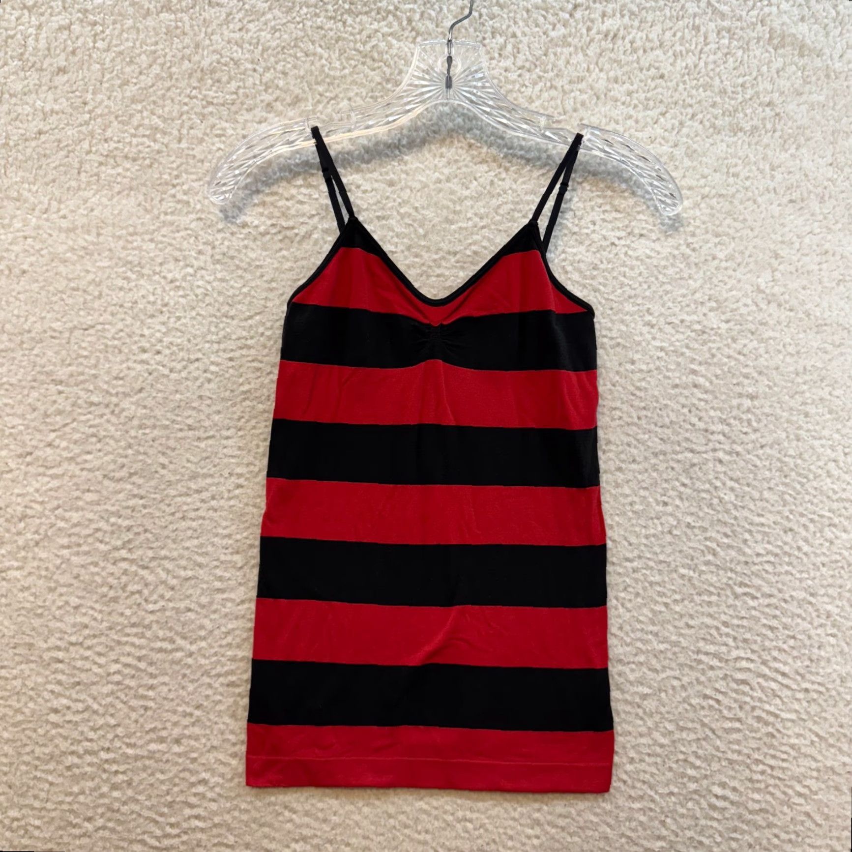 Vintage VINTAGE Y2K Red Striped Camisole Tank Top S/M Goth Punk Shirt Girls Womens Size S / US 4 / IT 40 - 2 Thumbnail