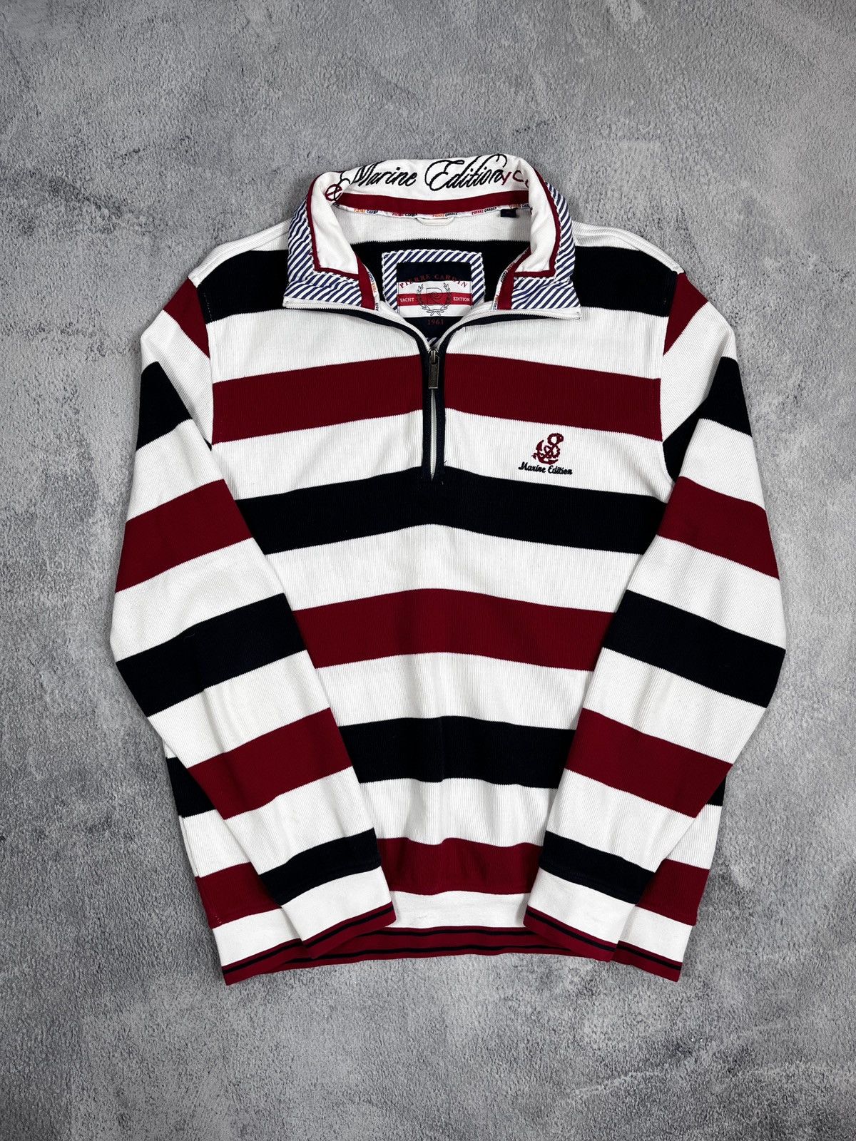Pierre Cardin Vintage Y2K Pierre Cardin striped zip polo oldmoney style S Size US S / EU 44-46 / 1 - 1 Thumbnail