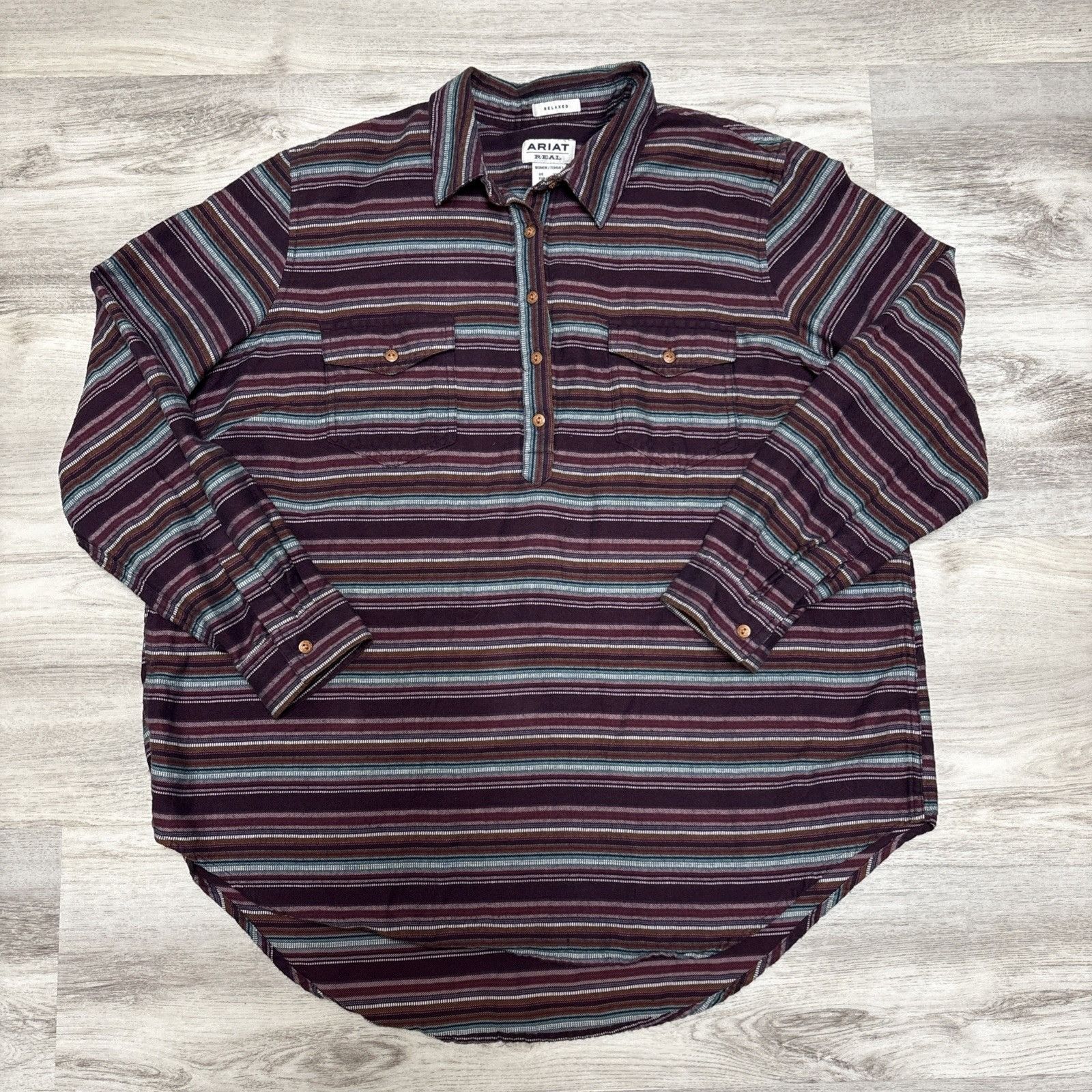 Ariat Ariat Billie Jean Western Shirt Womens XXL Aztec Stripe Burg Size XXL / US 16-18 / IT 52-54 - 6 Thumbnail