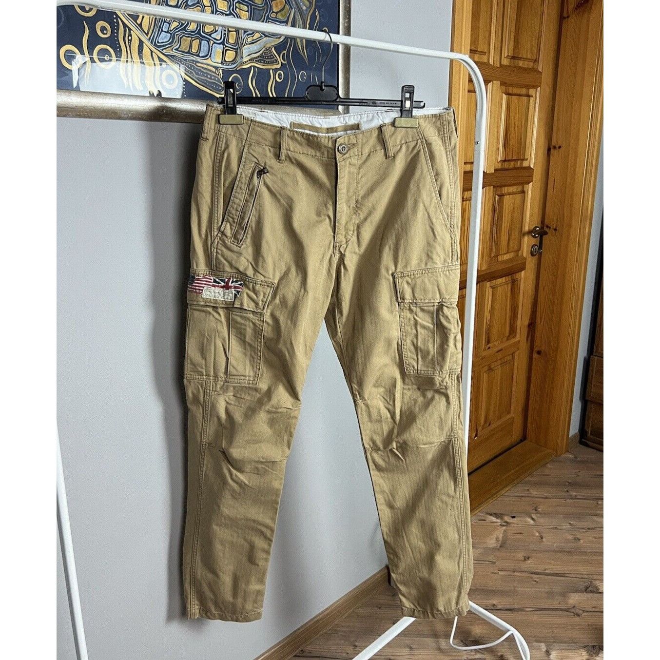 Ralph Lauren Denim&Supply US Flag Beige Cargo Multipocket Pa