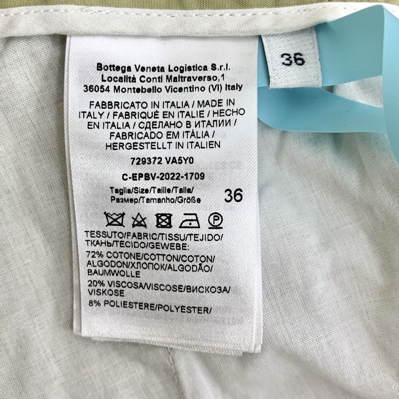 Bottega Veneta Bottega Veneta Light Green Cotton Casual Pants K26WX Size US 32 / EU 48 - 6 Thumbnail