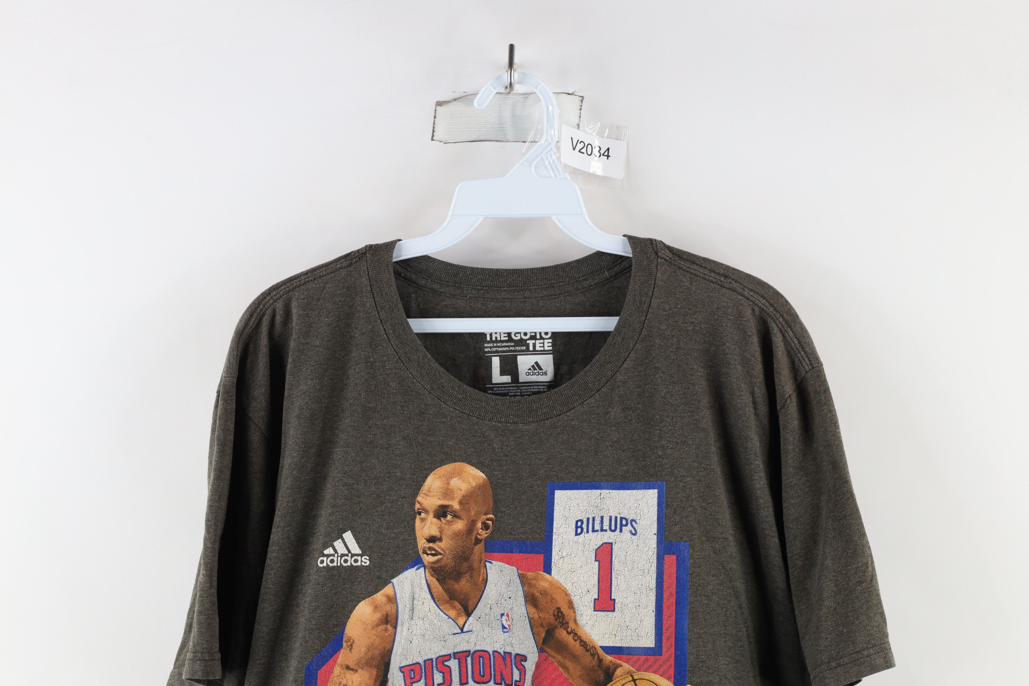 Adidas × Vintage Vintage Y2K Adidas Detroit Pistons Basketball T-Shirt Size US L / EU 52-54 / 3 - 2 Thumbnail