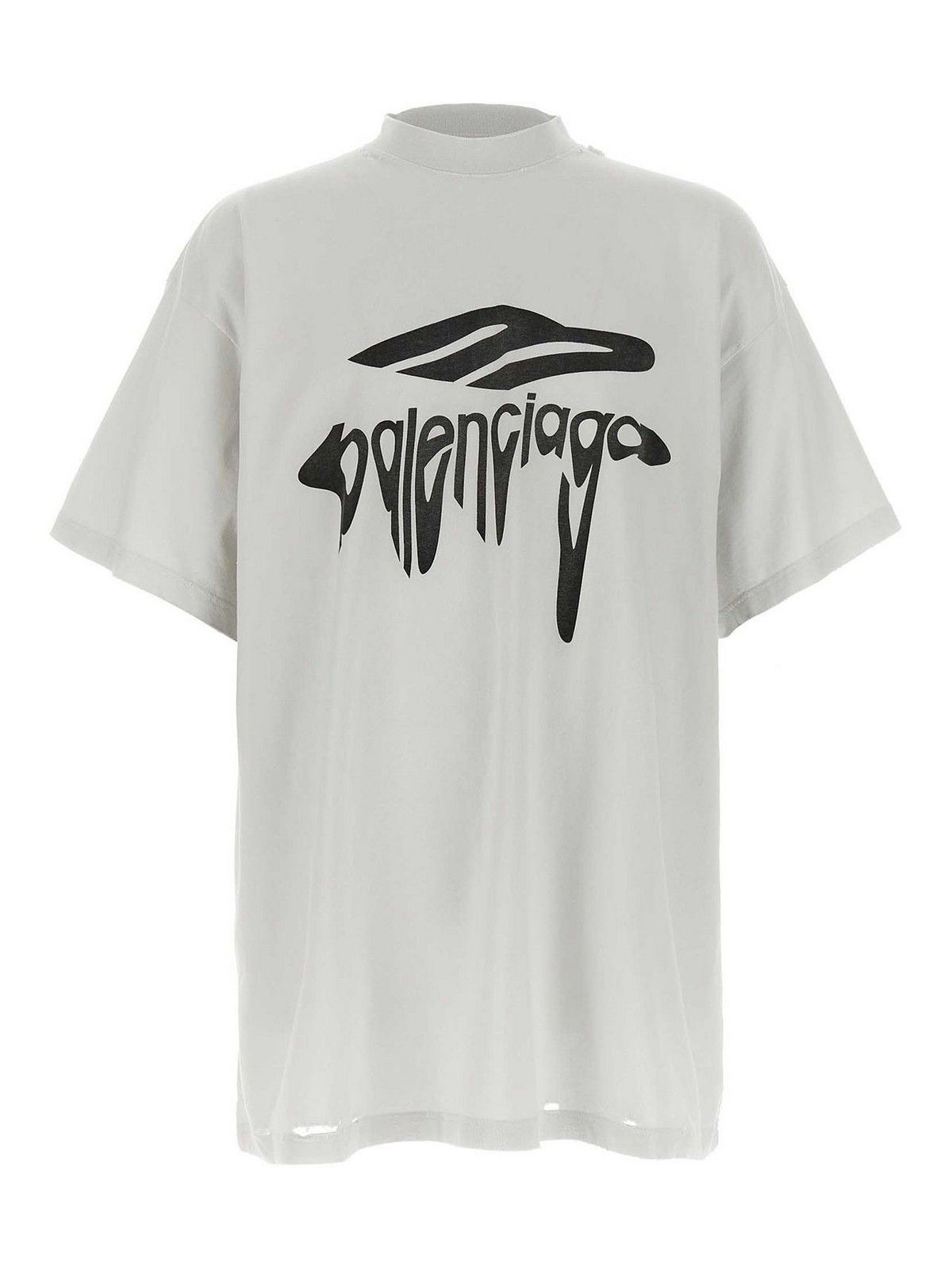 Balenciaga o1bcso1str1225 3B Liquefied T-Shirt Oversized in Grey Size US L / EU 52-54 / 3 - 1 Thumbnail