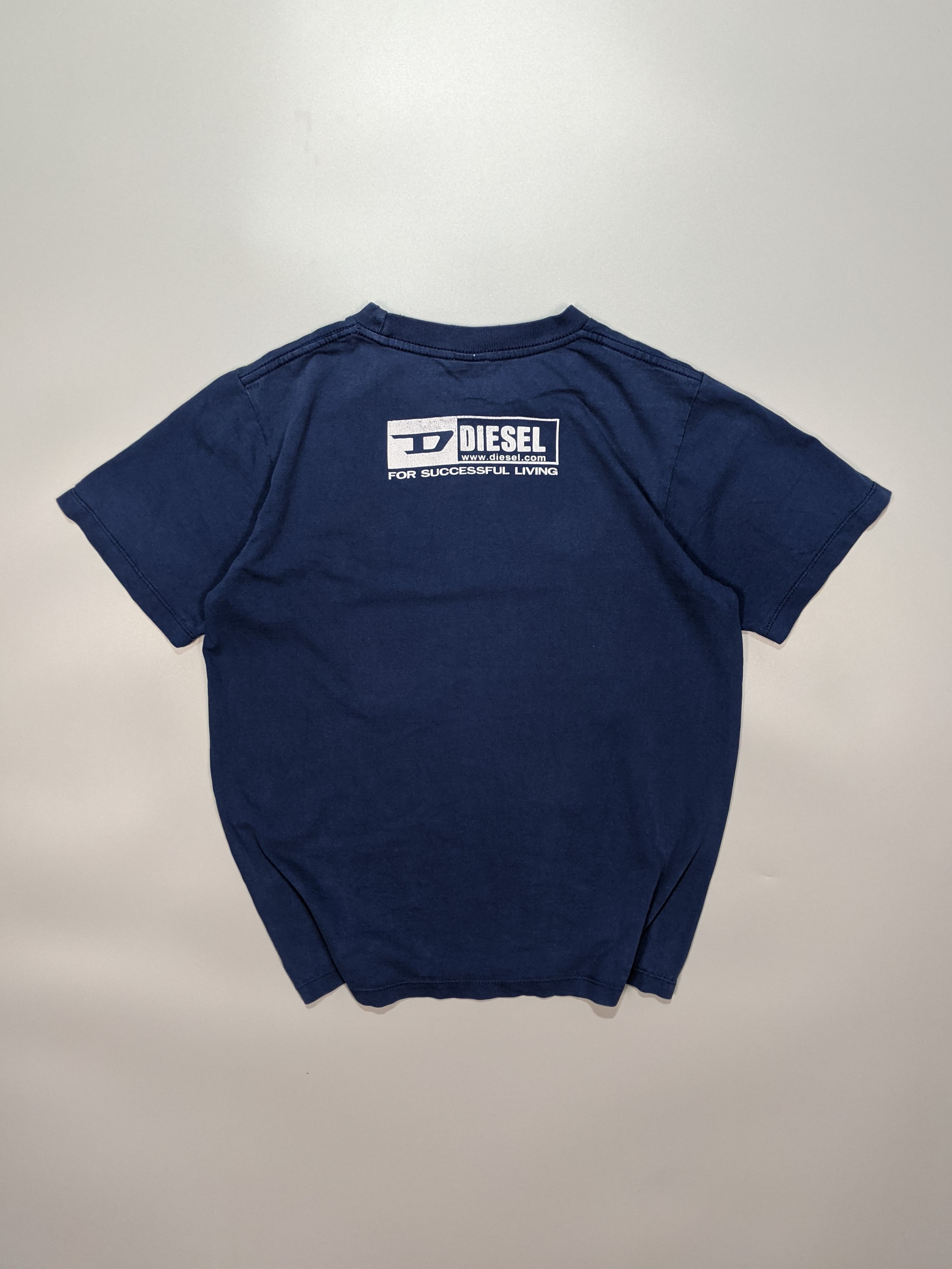 Diesel × Vintage DIESEL Vintage Shabby Women's Blue T-Shirt With Large Logo Size S / US 4 / IT 40 - 5 Thumbnail