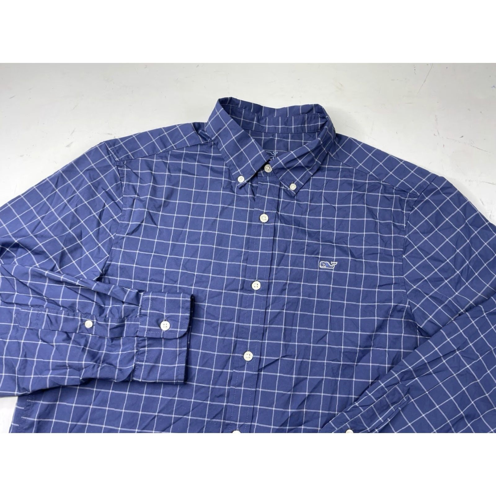 Vineyard Vines Vineyard Vines Shirt Mens M Blue Plaid Performance Classic Fit Whale Button-Up Long Sleeve Casual Business Travel Size US M / EU 48-50 / 2 - 2 Thumbnail
