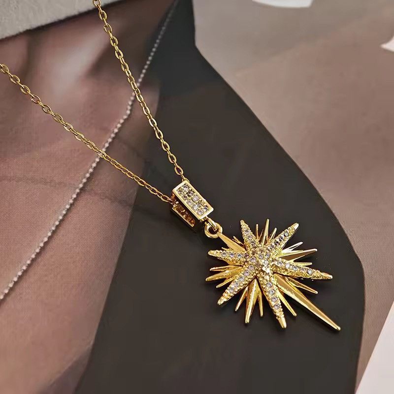Jewelry Star Shiny Zircon Pendant Necklace Size ONE SIZE - 3 Thumbnail