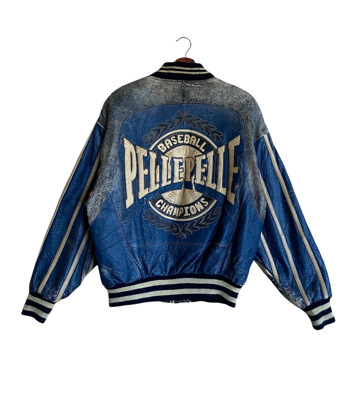 Pelle Pelle Vintage Brand Pelle Pelle Distressed Leather Varsity 1990s Size US M / EU 48-50 / 2 - 2 Thumbnail