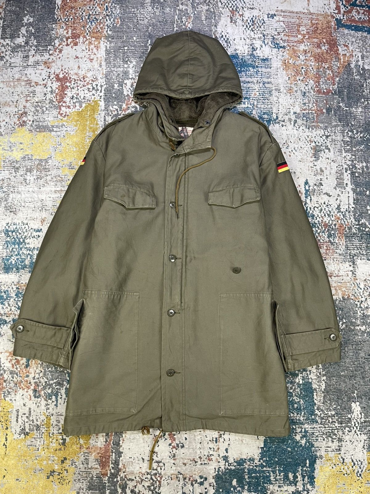Vintage Vtg 80s German Army Cold Weather Field Parka Size US L / EU 52-54 / 3 - 2 Thumbnail