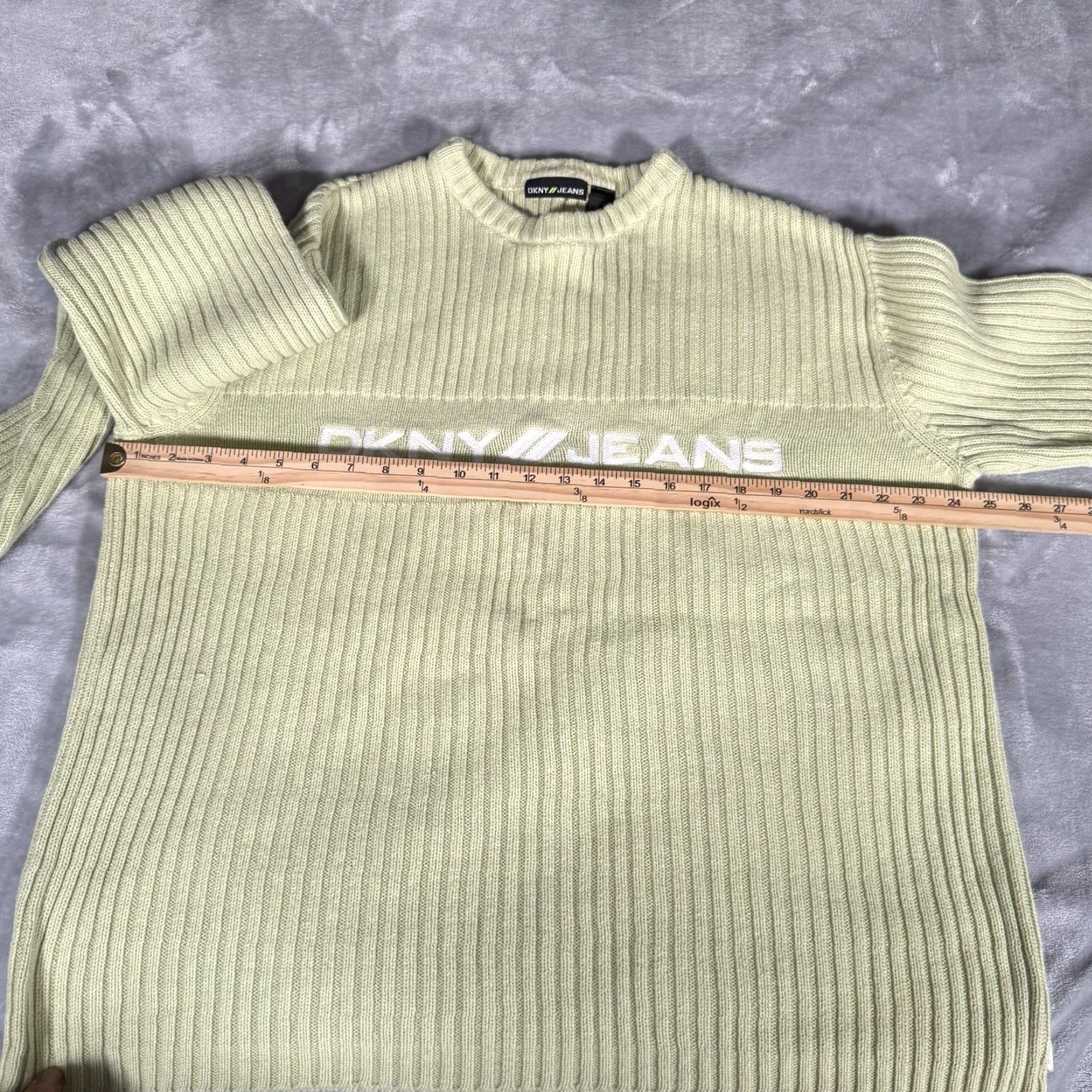 DKNY VINTAGE DKNY Sweater Mens XL Green Embroidered Crew Neck Long Sleeve Pullover Knit Casual Winter Size US XL / EU 56 / 4 - 6 Thumbnail