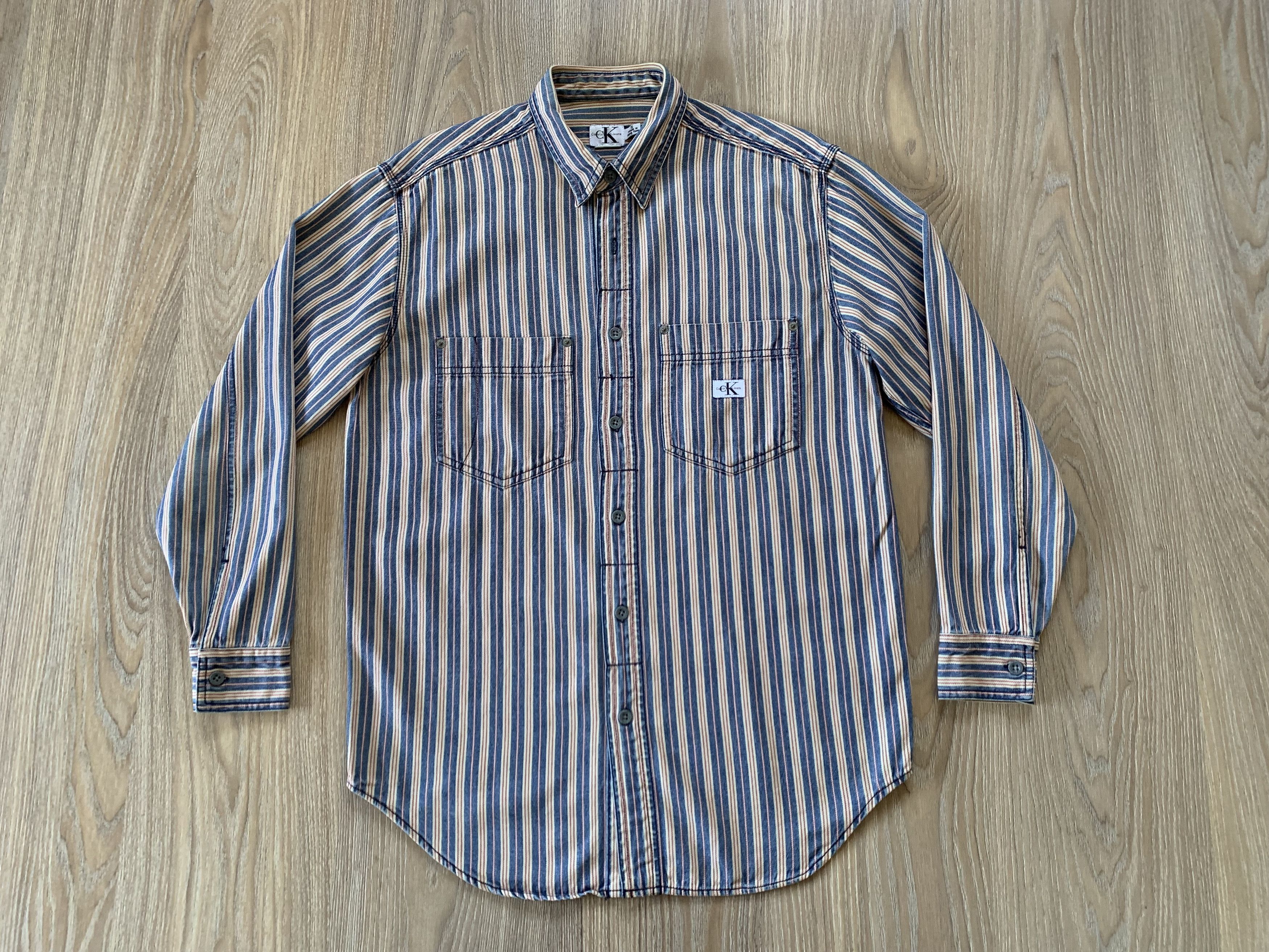 Calvin Klein × Vintage Vintage Calvin Klein Jeans Stripe Shirt Size US S / EU 44-46 / 1 - 2 Thumbnail