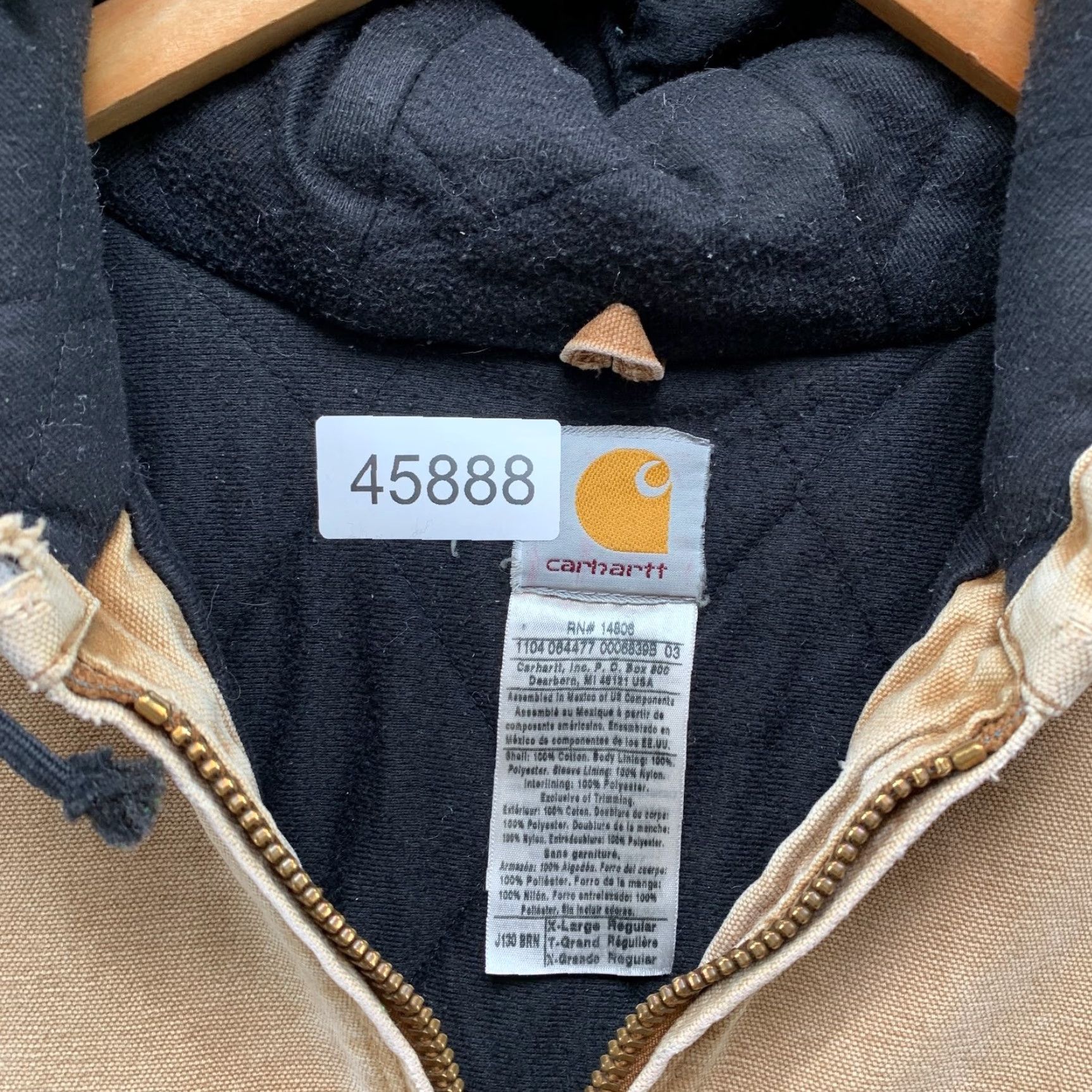 Carhartt VINTAGE Carhartt Jacket Mens XL Brown J130 Distressed Canvas Up Workwear Hooded Size US XL / EU 56 / 4 - 6 Thumbnail