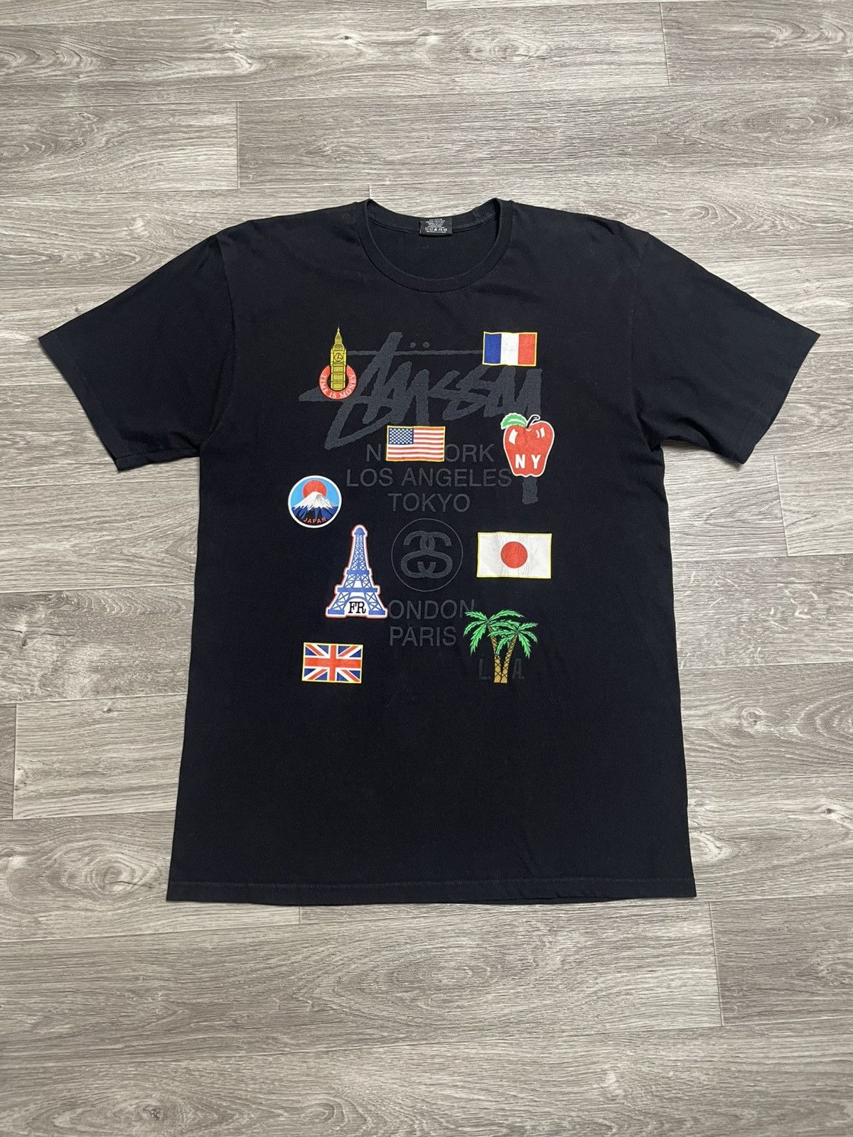 Stussy Stussy World Tour Tee “Black” Size L | Grailed