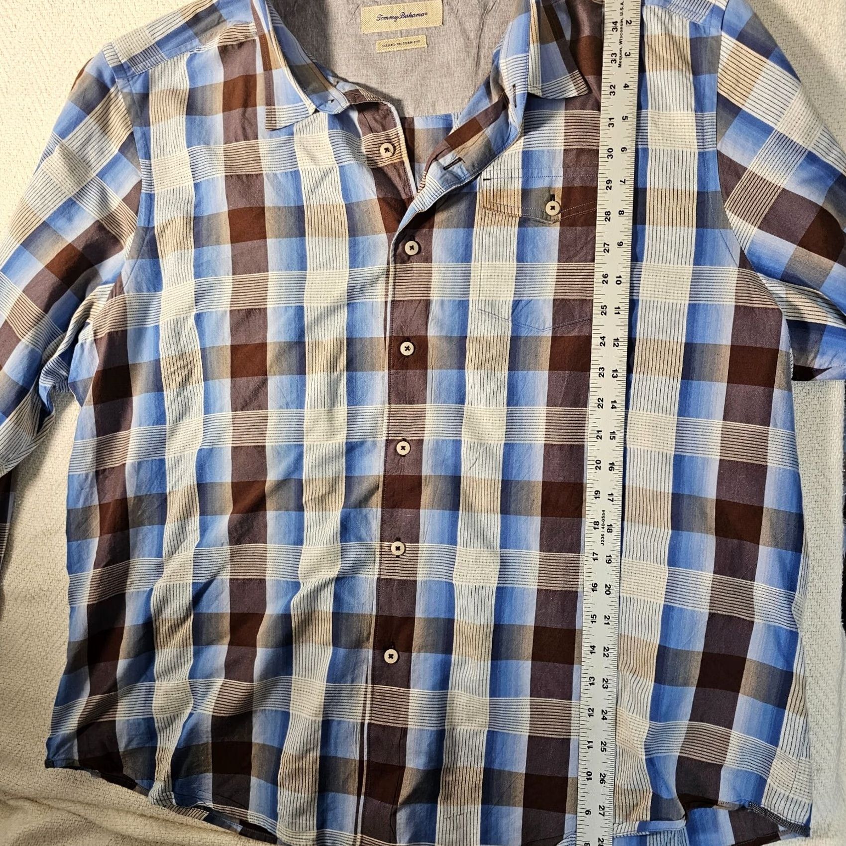 Tommy Bahama Tommy Bahama Button-Up Shirt Island Modern Fit Multicolor Plaid 2XL Men’s Long Sleeve Button-Down Collared Shirt Size US XXL / EU 58 / 5 - 4 Thumbnail