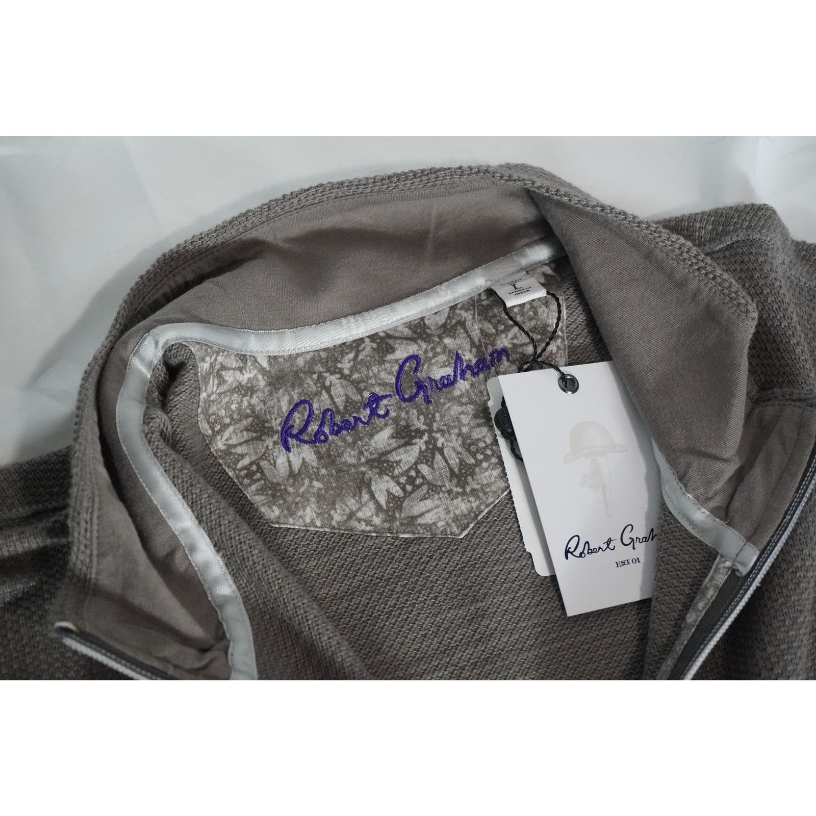 Robert Graham Robert Graham Quarter-Zip Pullover – Textured Knit – Size L Size US L / EU 52-54 / 3 - 5 Thumbnail