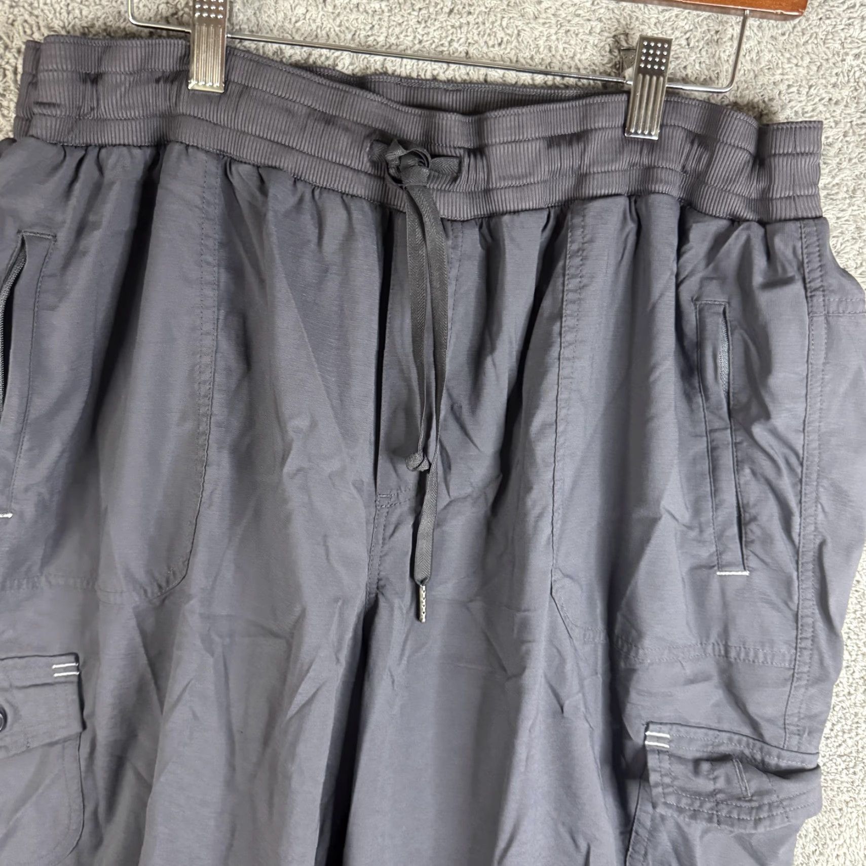 Vintage L.L. Bean Cargo Pants Mens 2XL Gray Nylon Elastic Waist Travel Hiking Outdoor Size US 39 - 4 Thumbnail