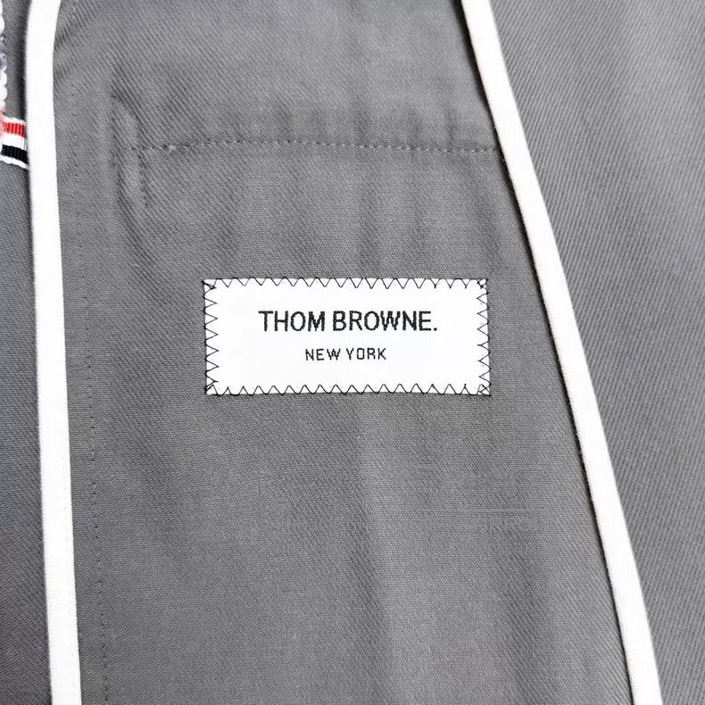 Thom Browne Thom Browne Dark Gray Gun Collar Double Sleeve Patch Strip Size US L / EU 52-54 / 3 - 4 Thumbnail